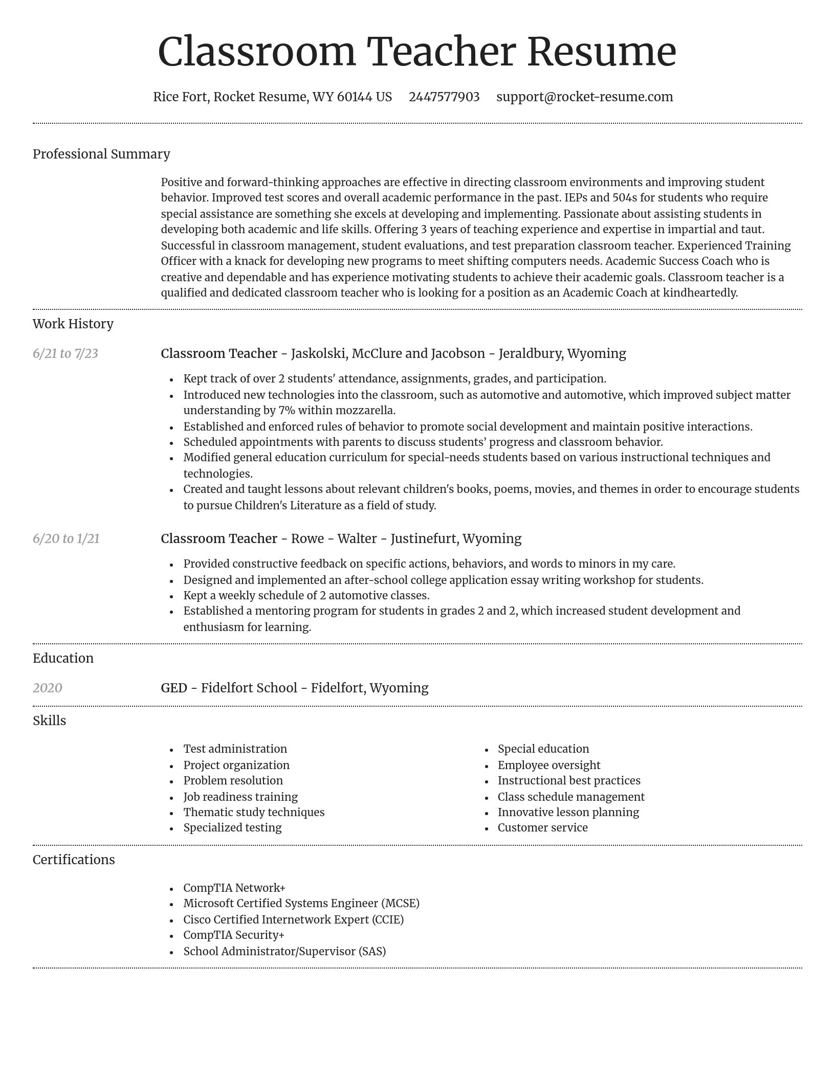 Dignified resume template