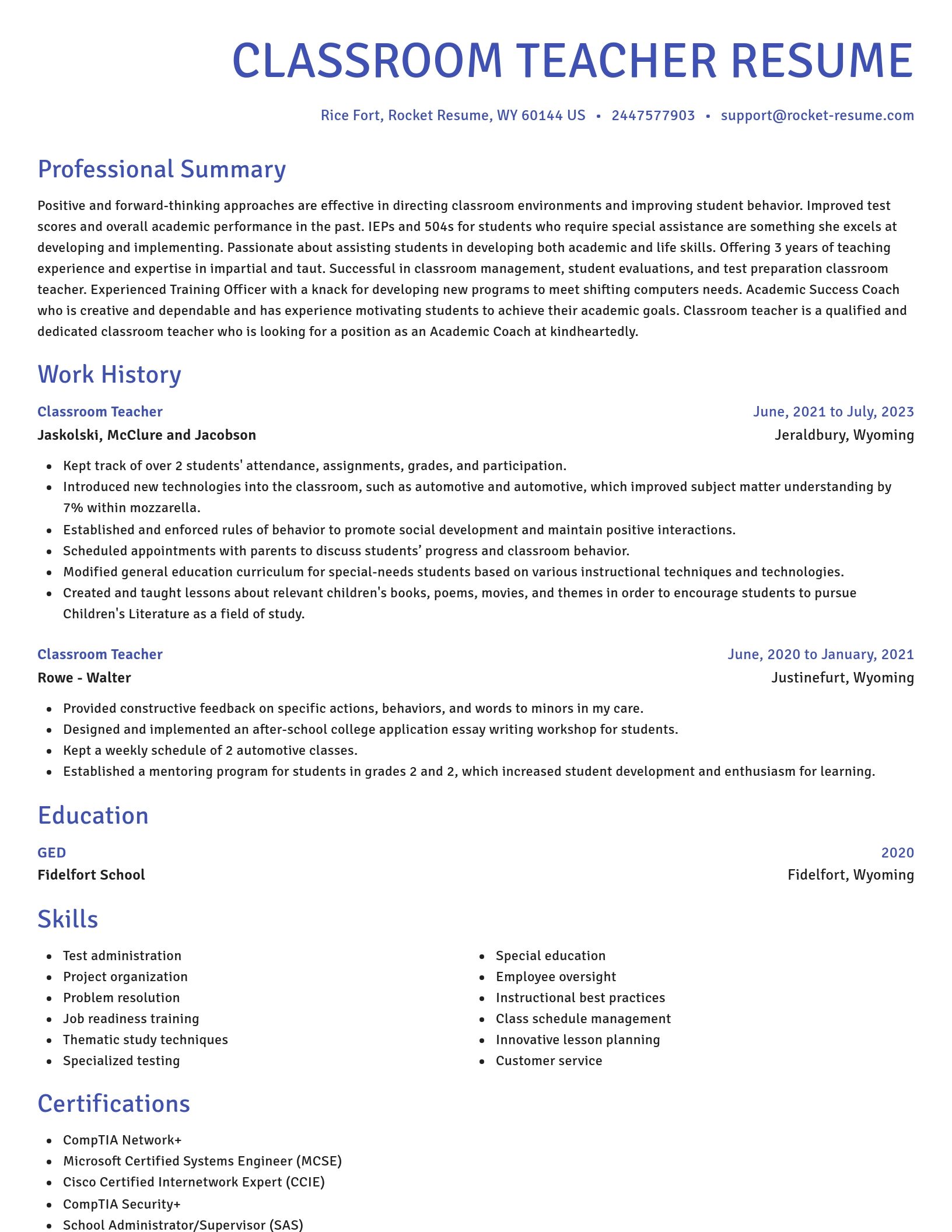 Novel resume template
