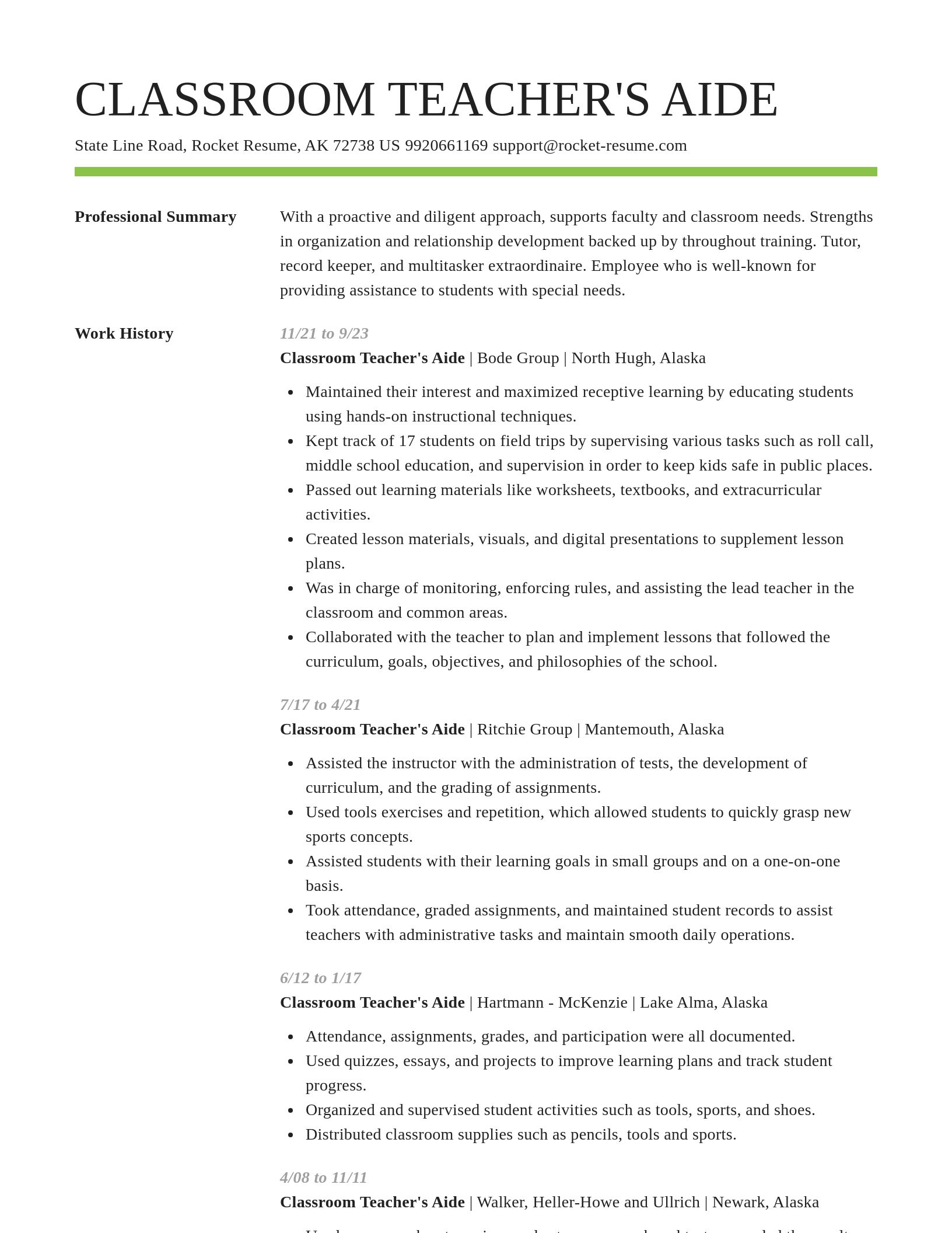 Smart resume template