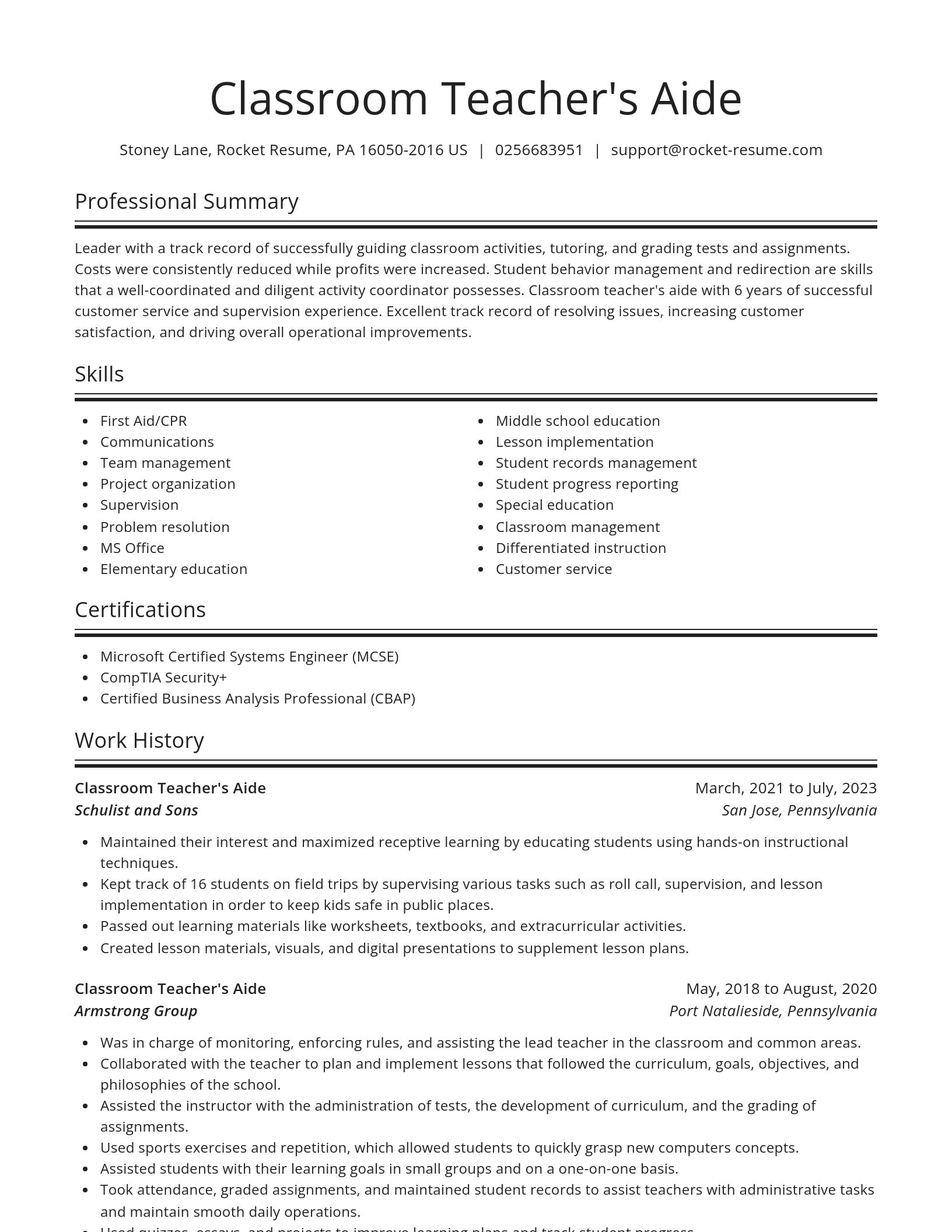 Spotlight resume template