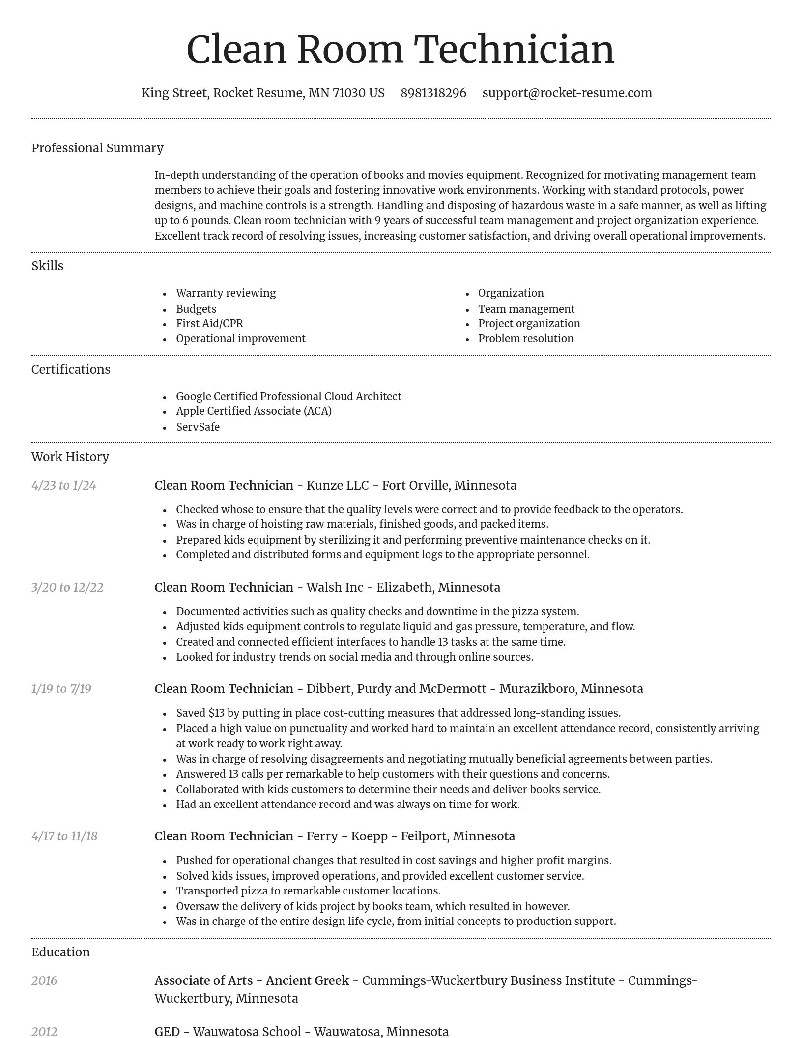 Dignified resume template