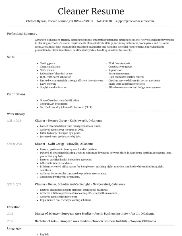 Dignified resume template