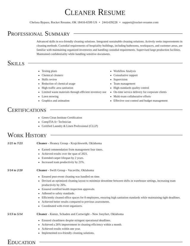 Director resume template