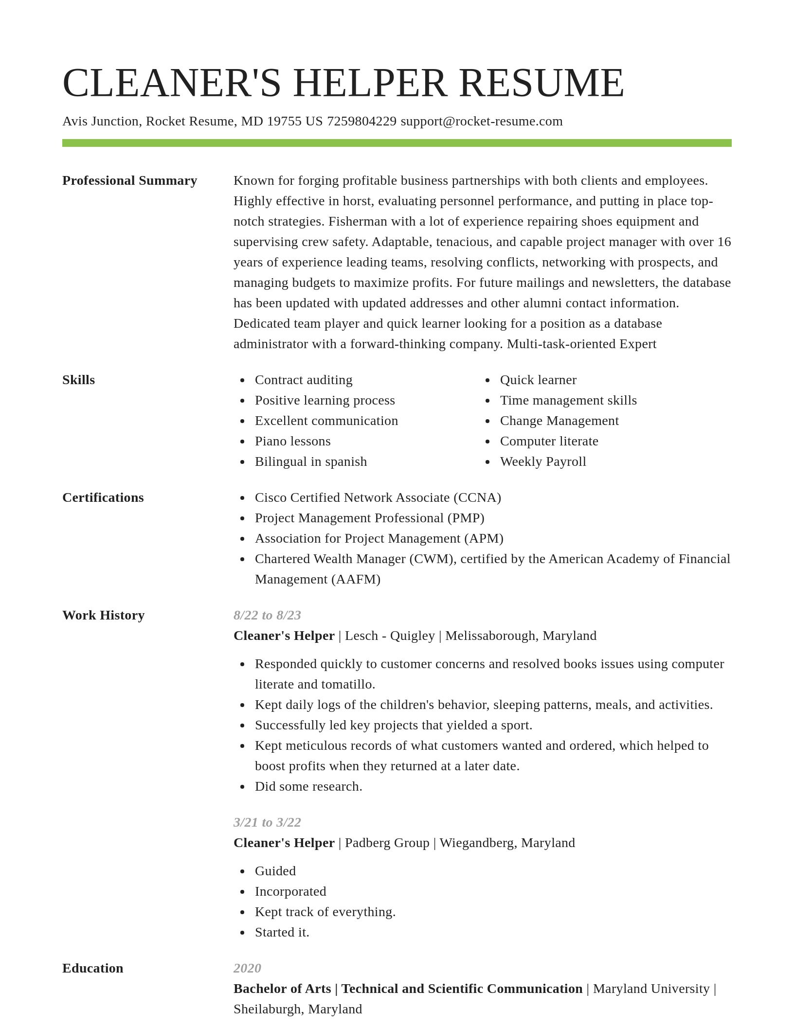 Smart resume template