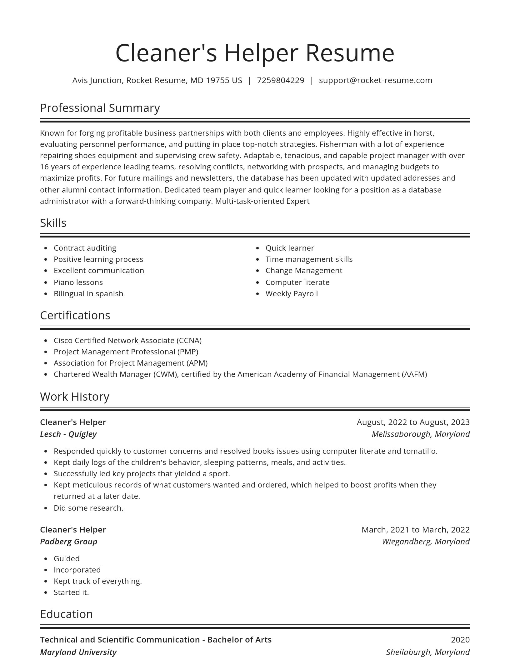 Spotlight resume template