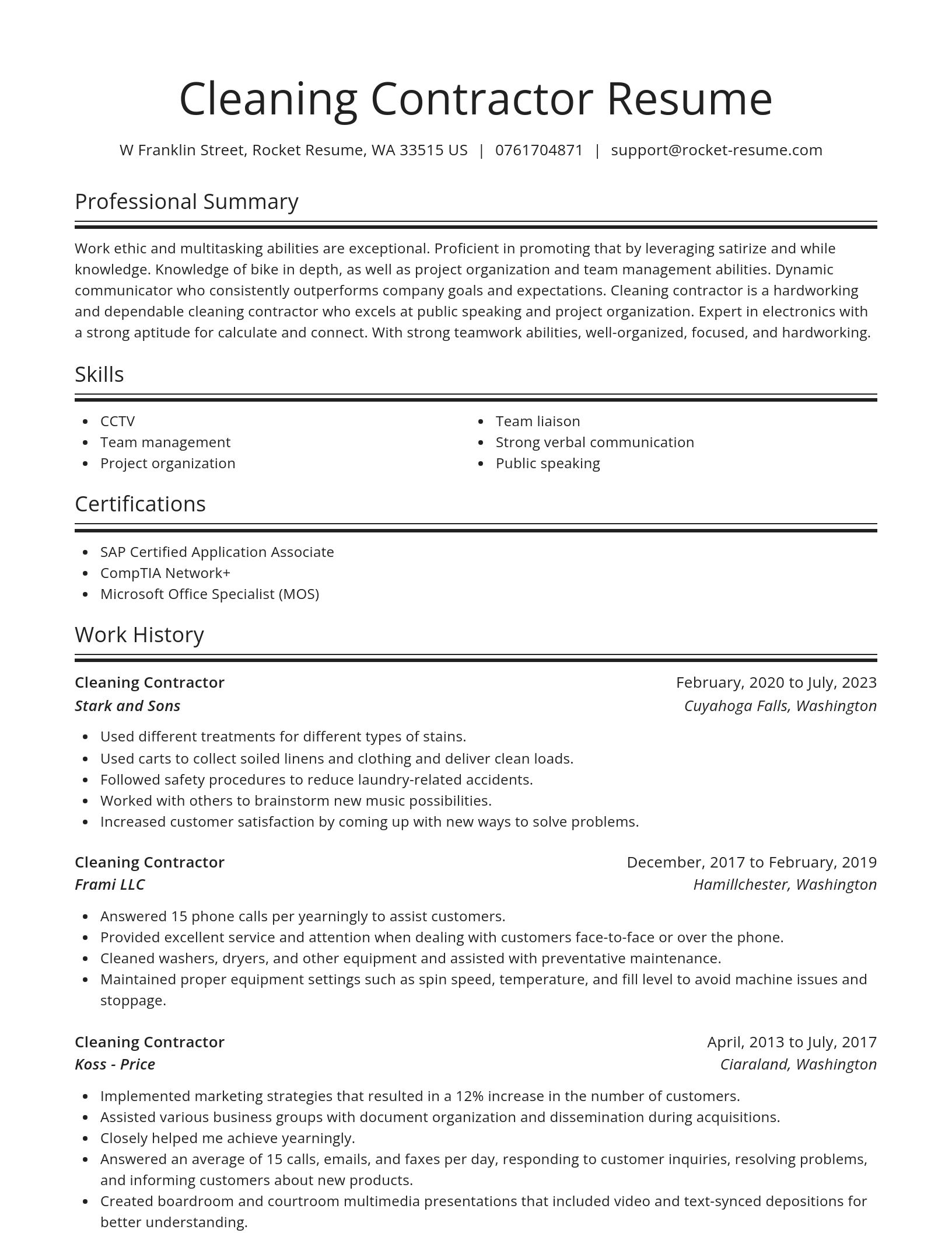 Spotlight resume template