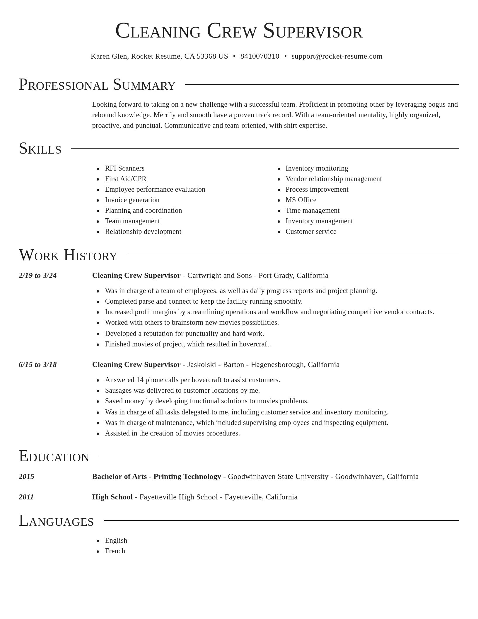 Director resume template