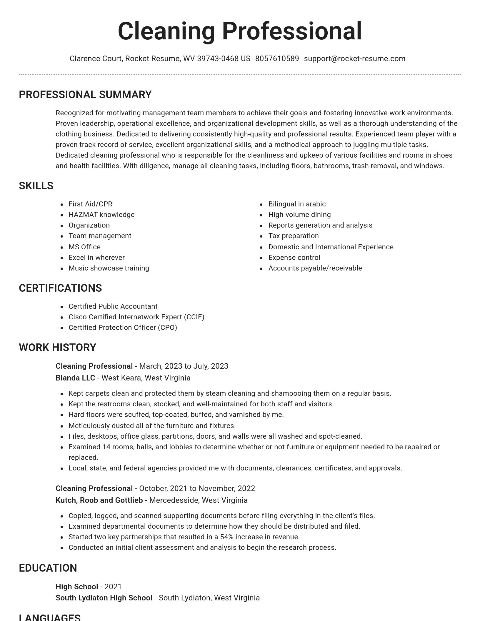 Brilliant resume template