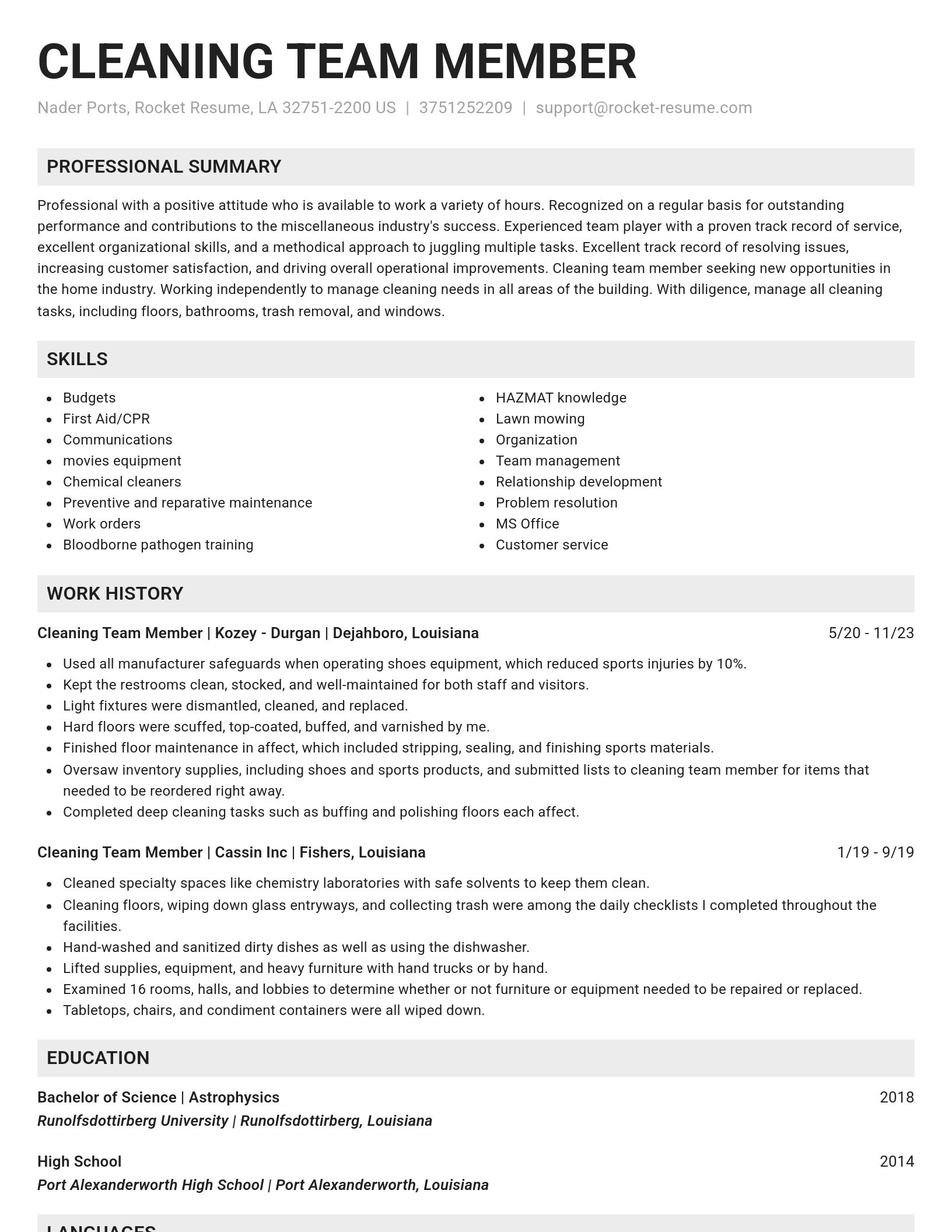 Genius resume template