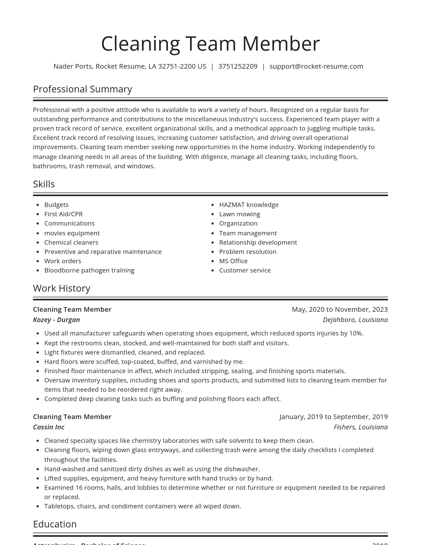 Spotlight resume template