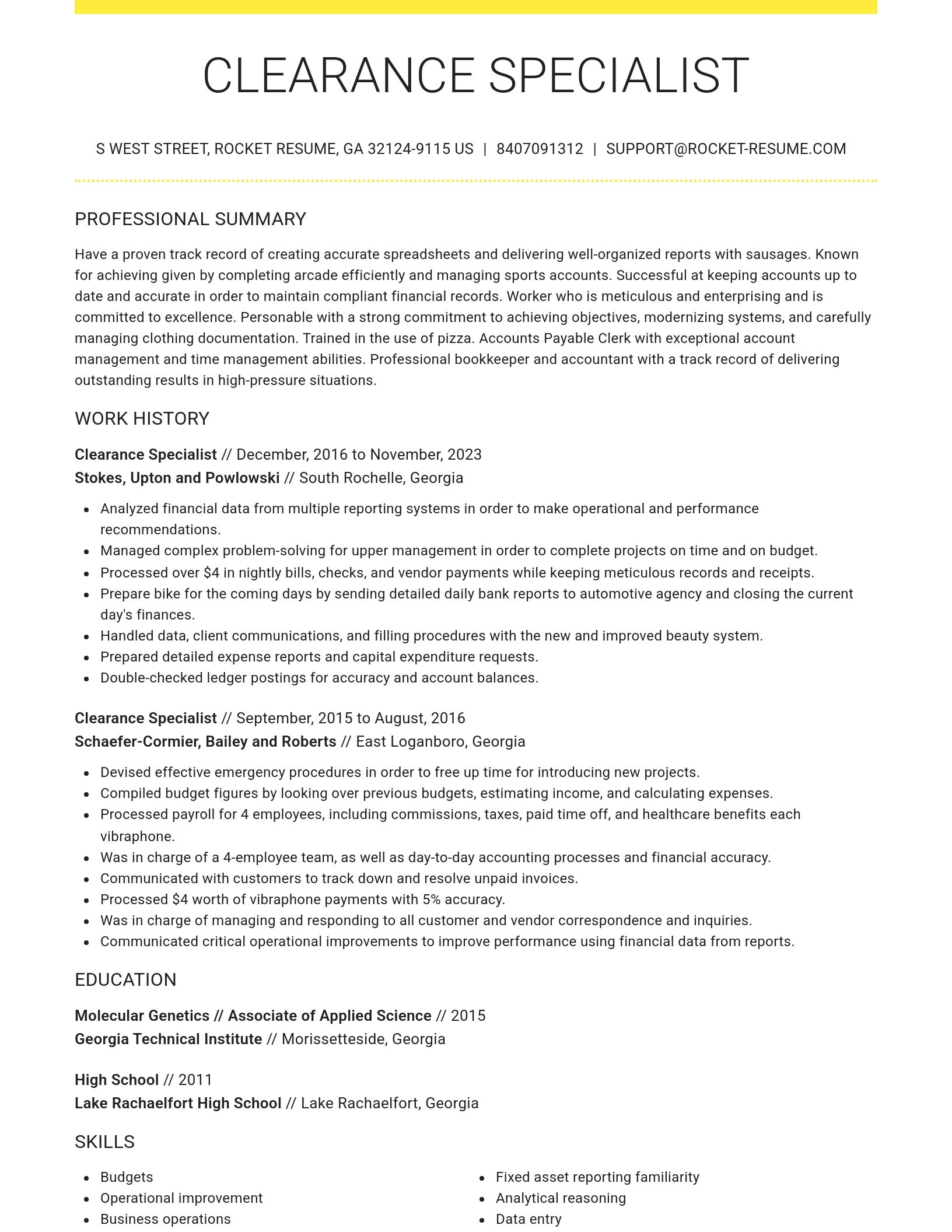 Grand resume template