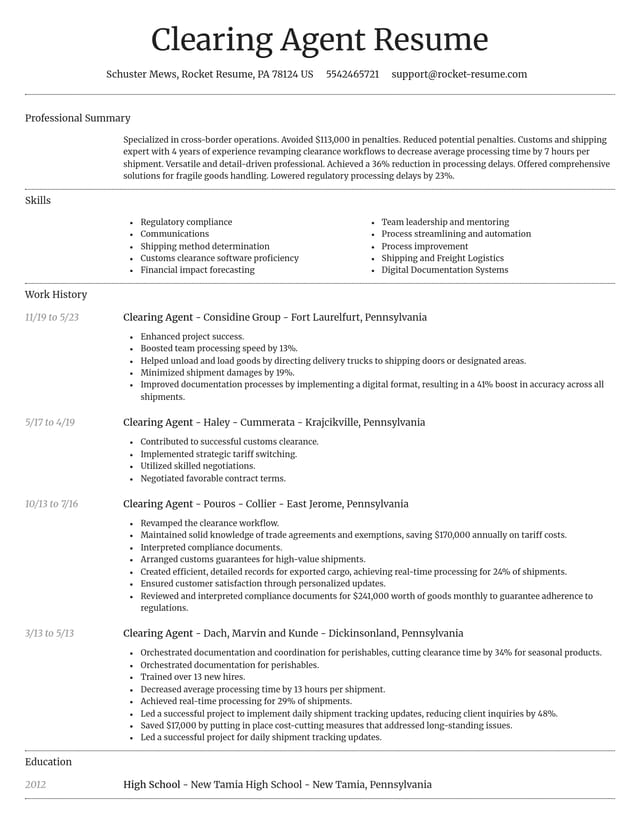 Dignified resume template