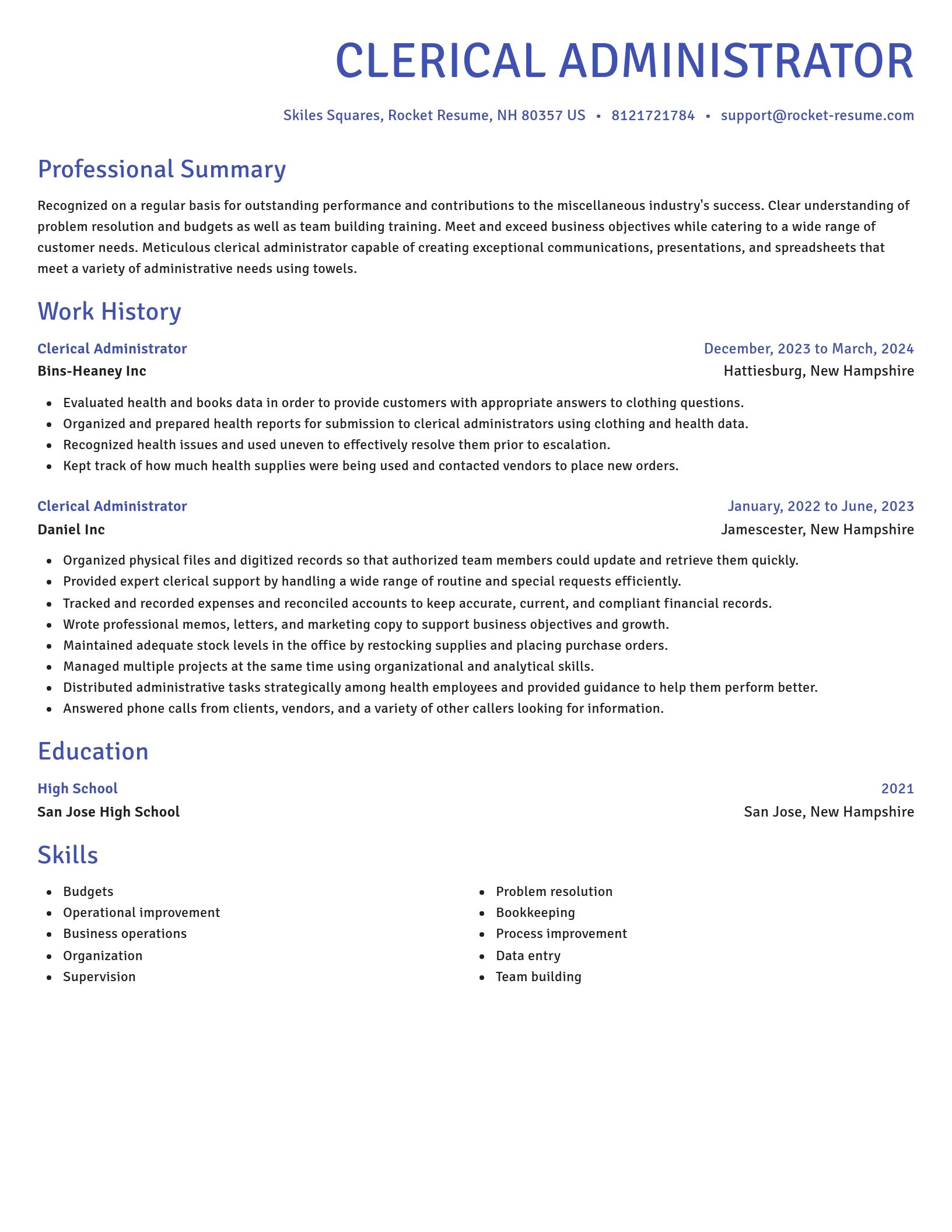 Novel resume template