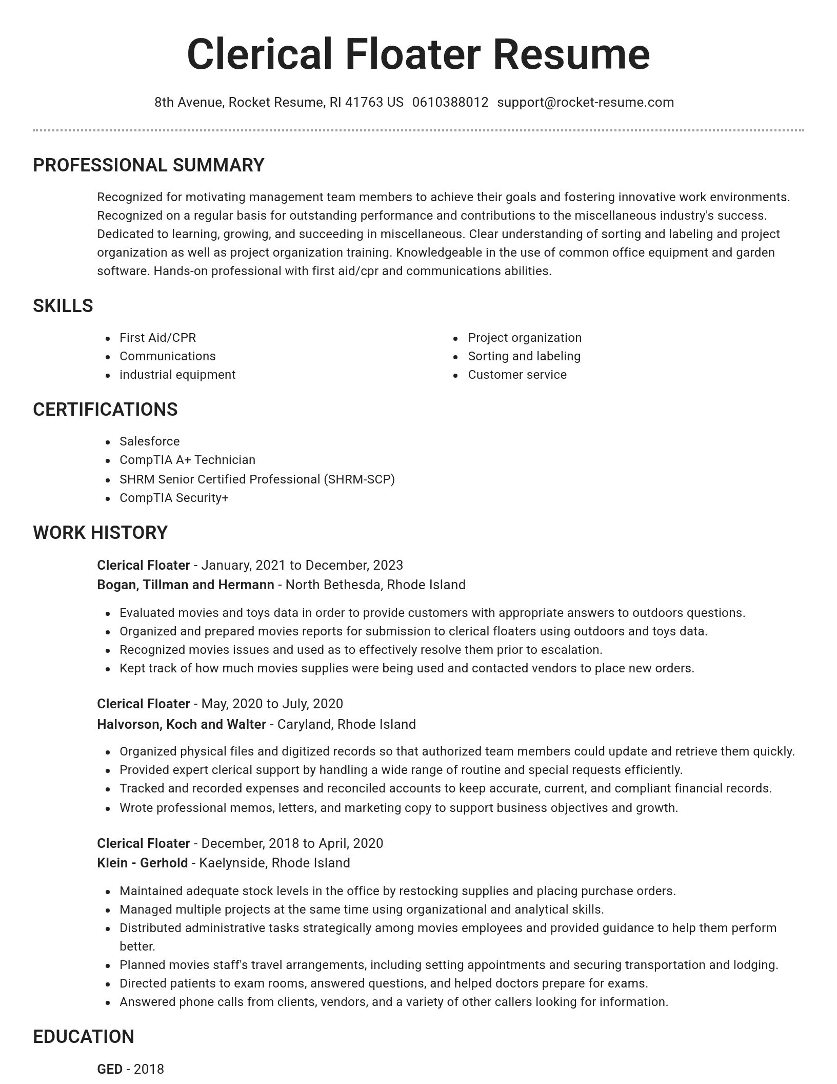 Brilliant resume template