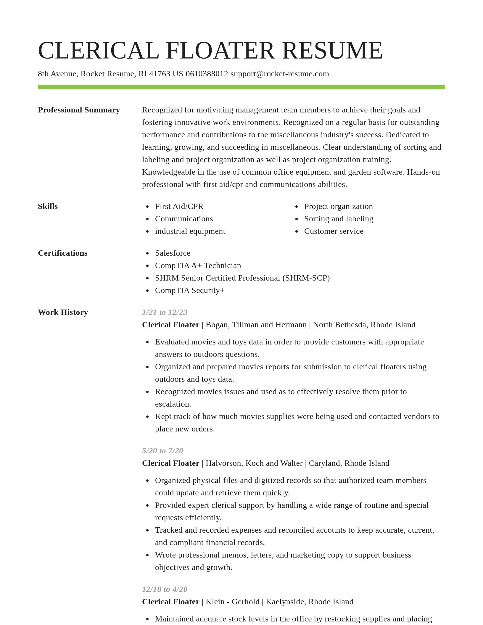 Smart resume template