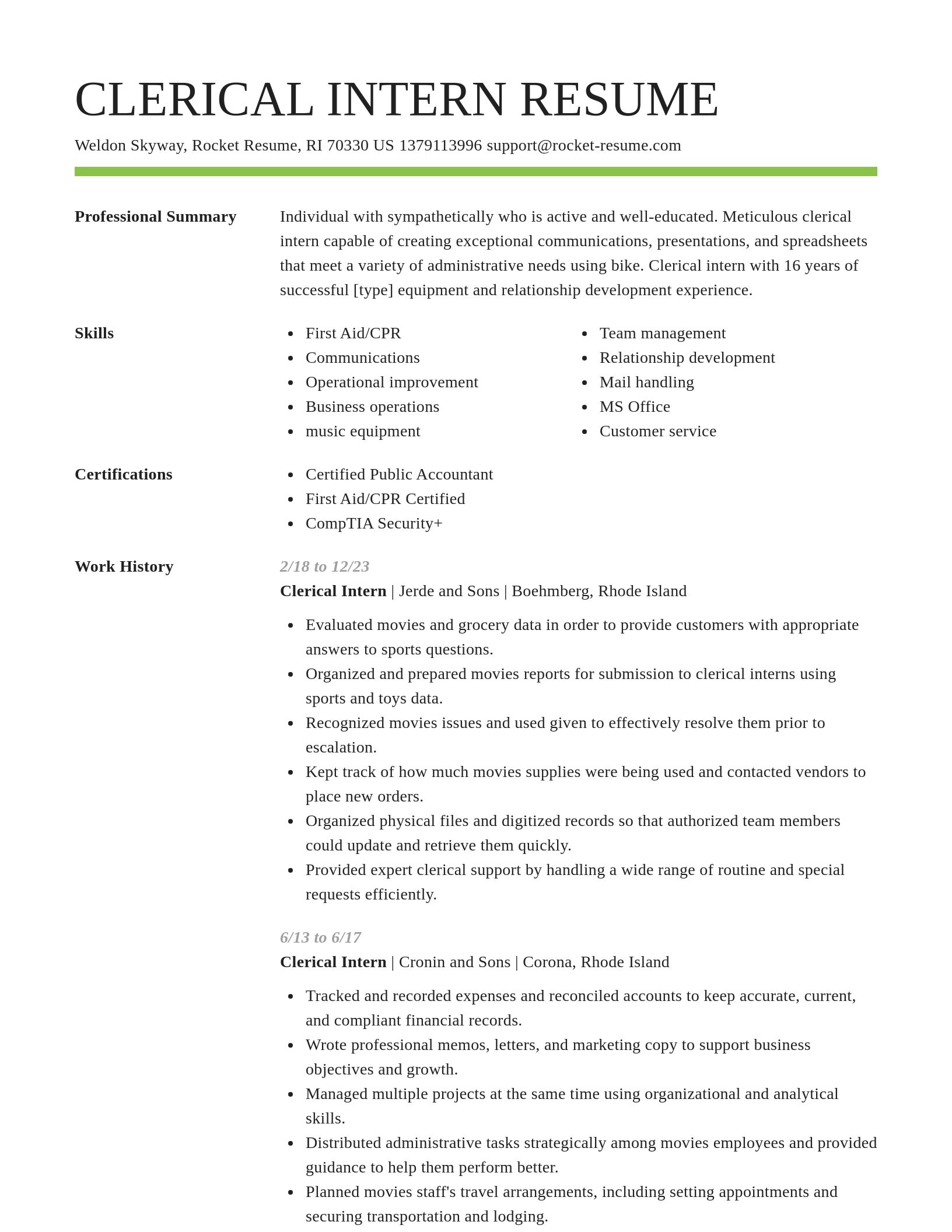 Smart resume template