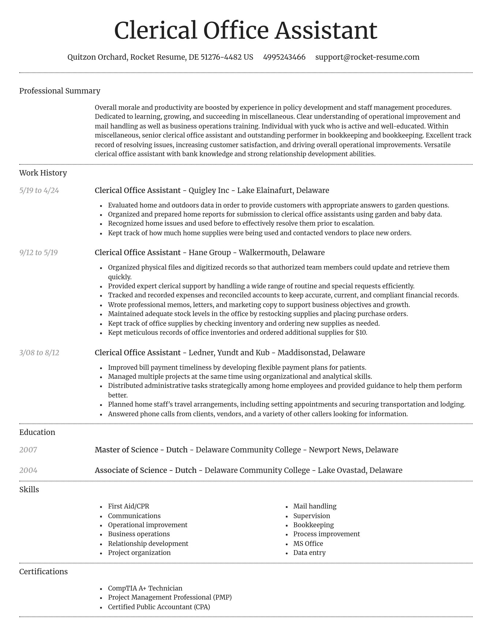 Dignified resume template