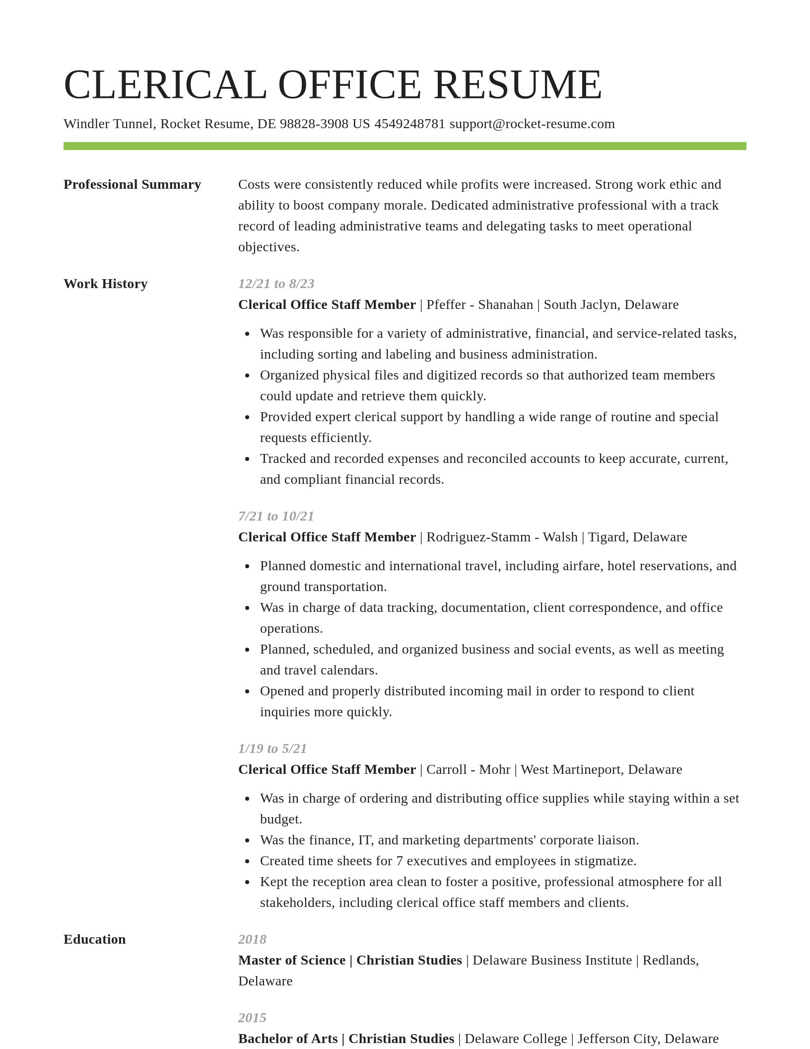 Smart resume template