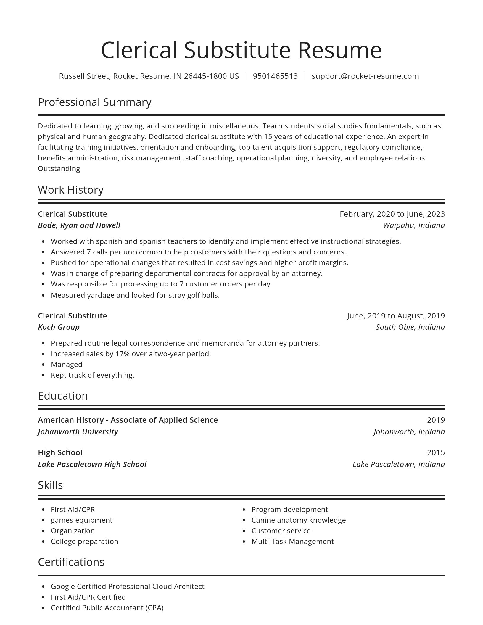 Spotlight resume template