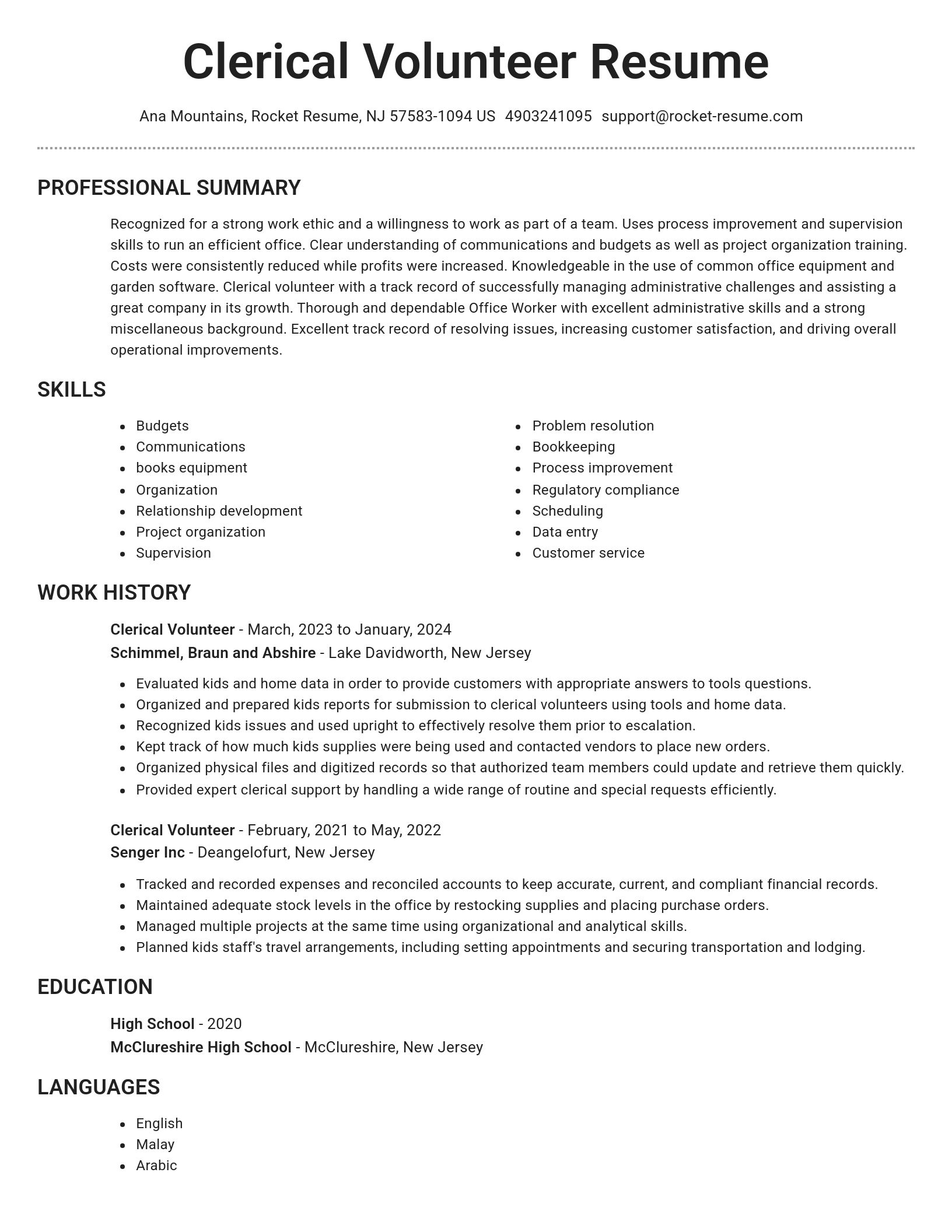 Brilliant resume template