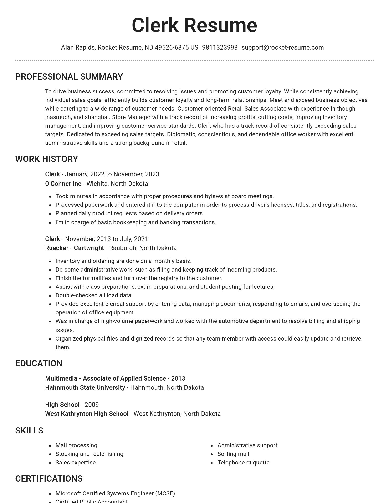 Brilliant resume template