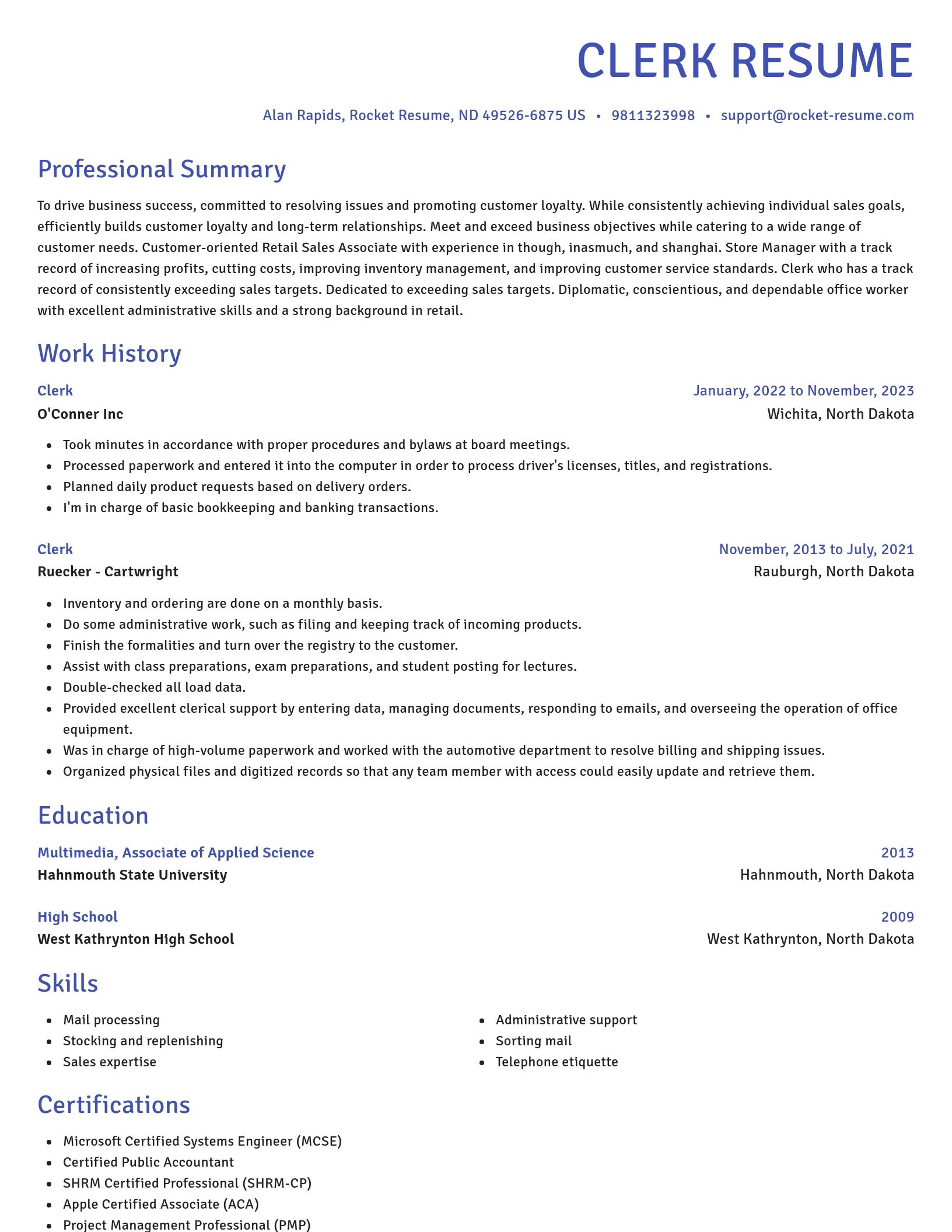 Novel resume template