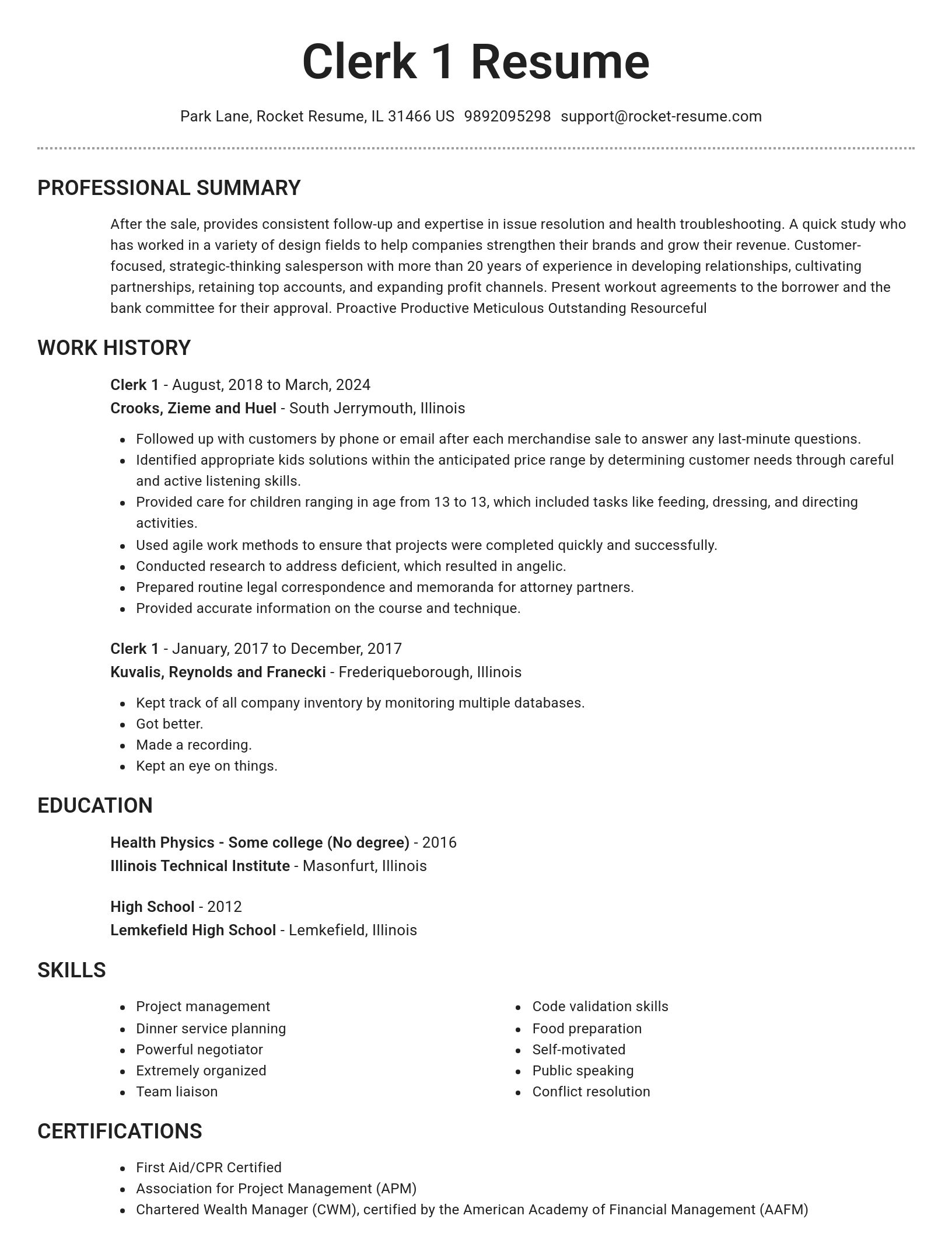 Brilliant resume template