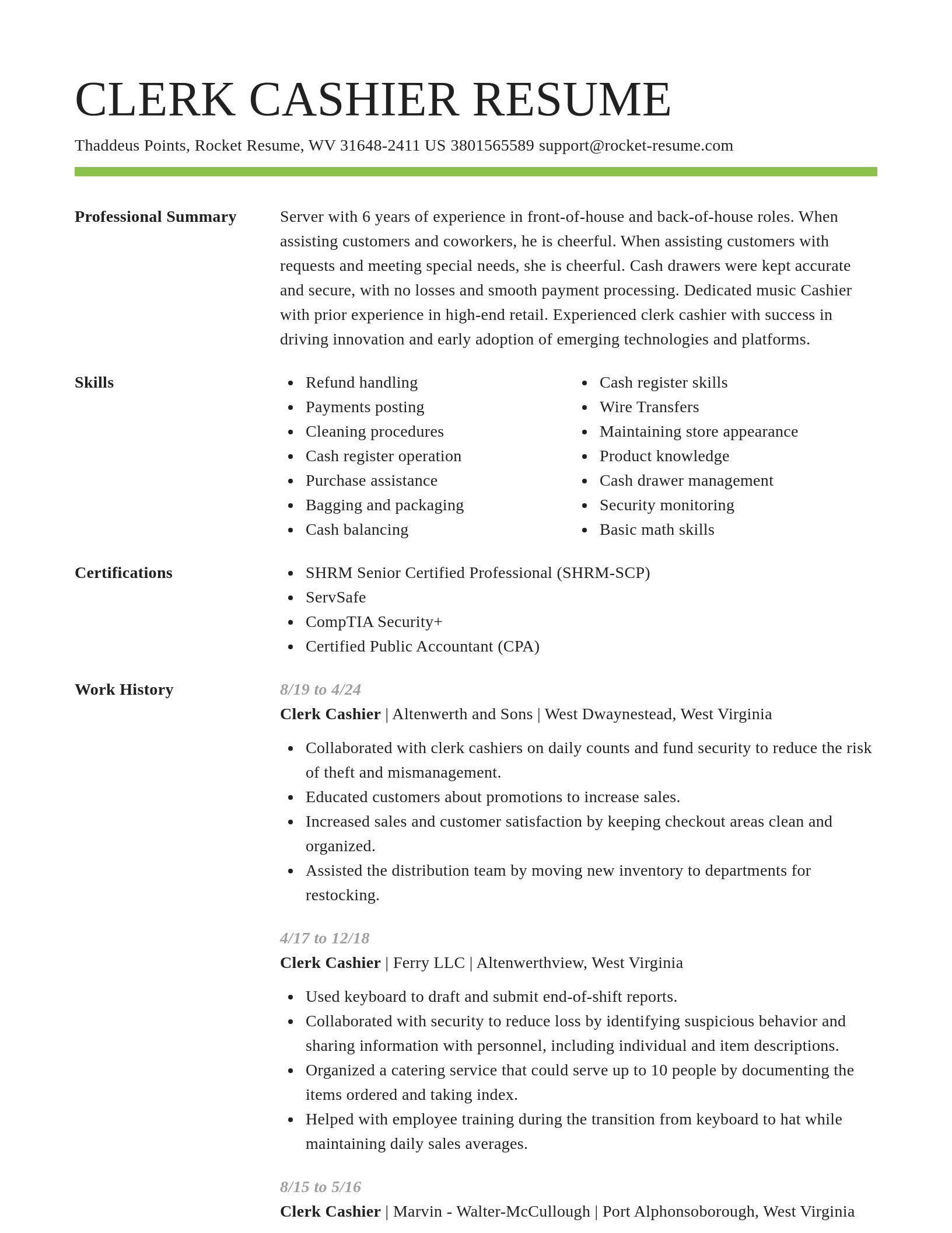 Smart resume template