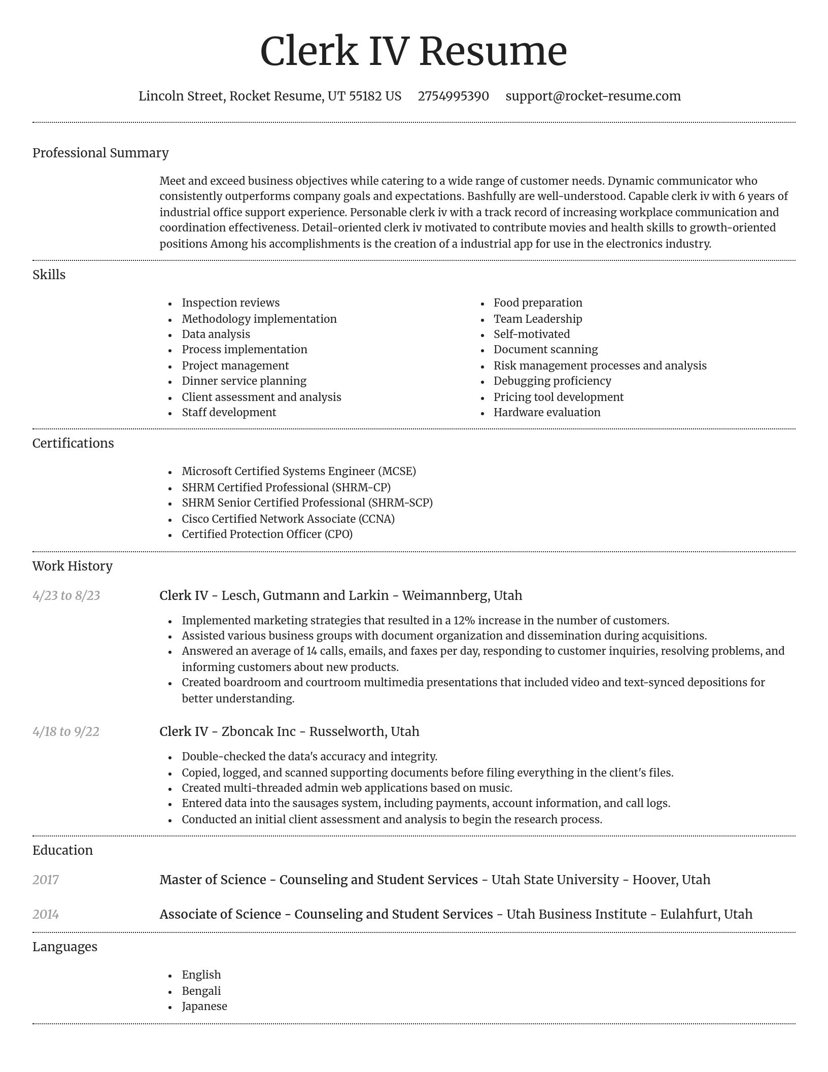 Dignified resume template