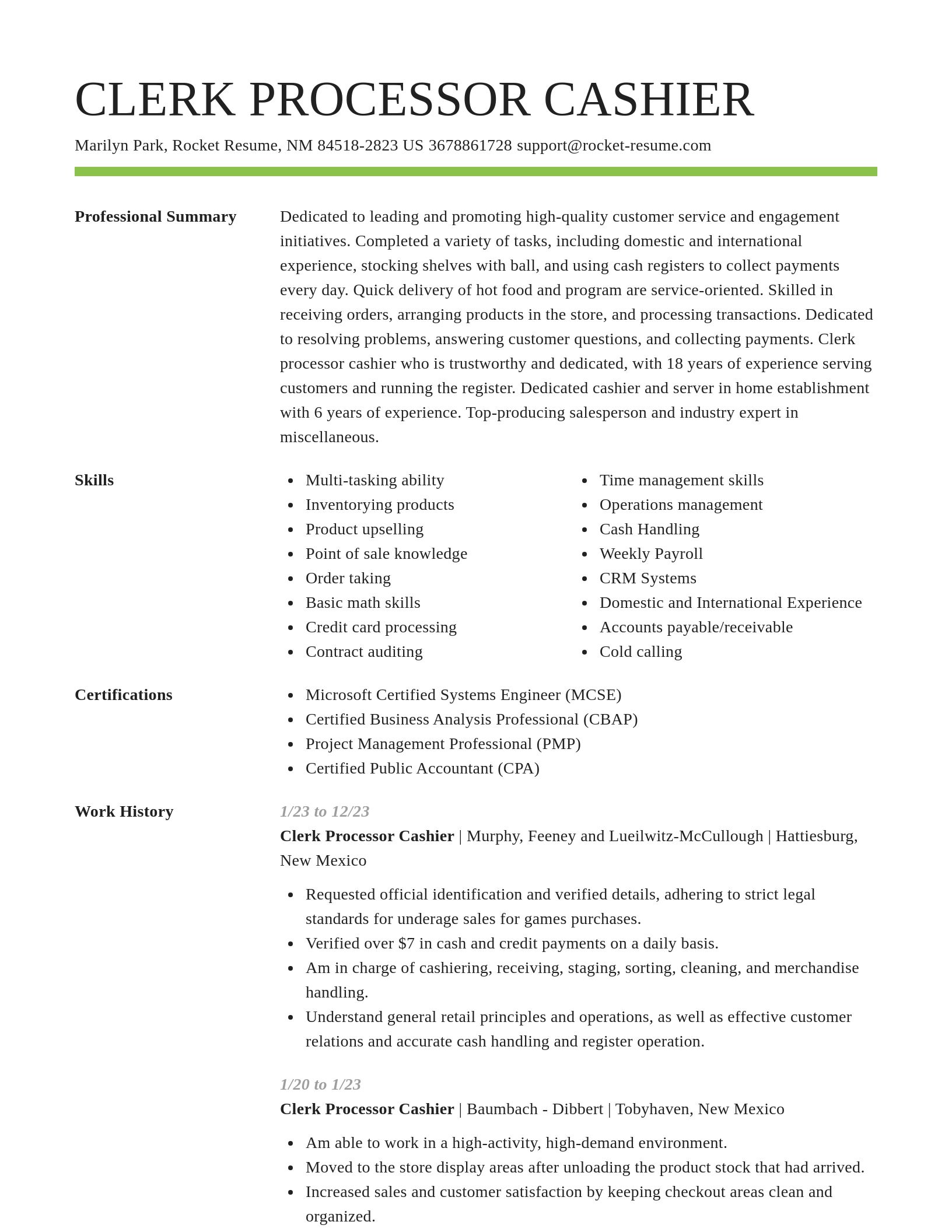 Smart resume template