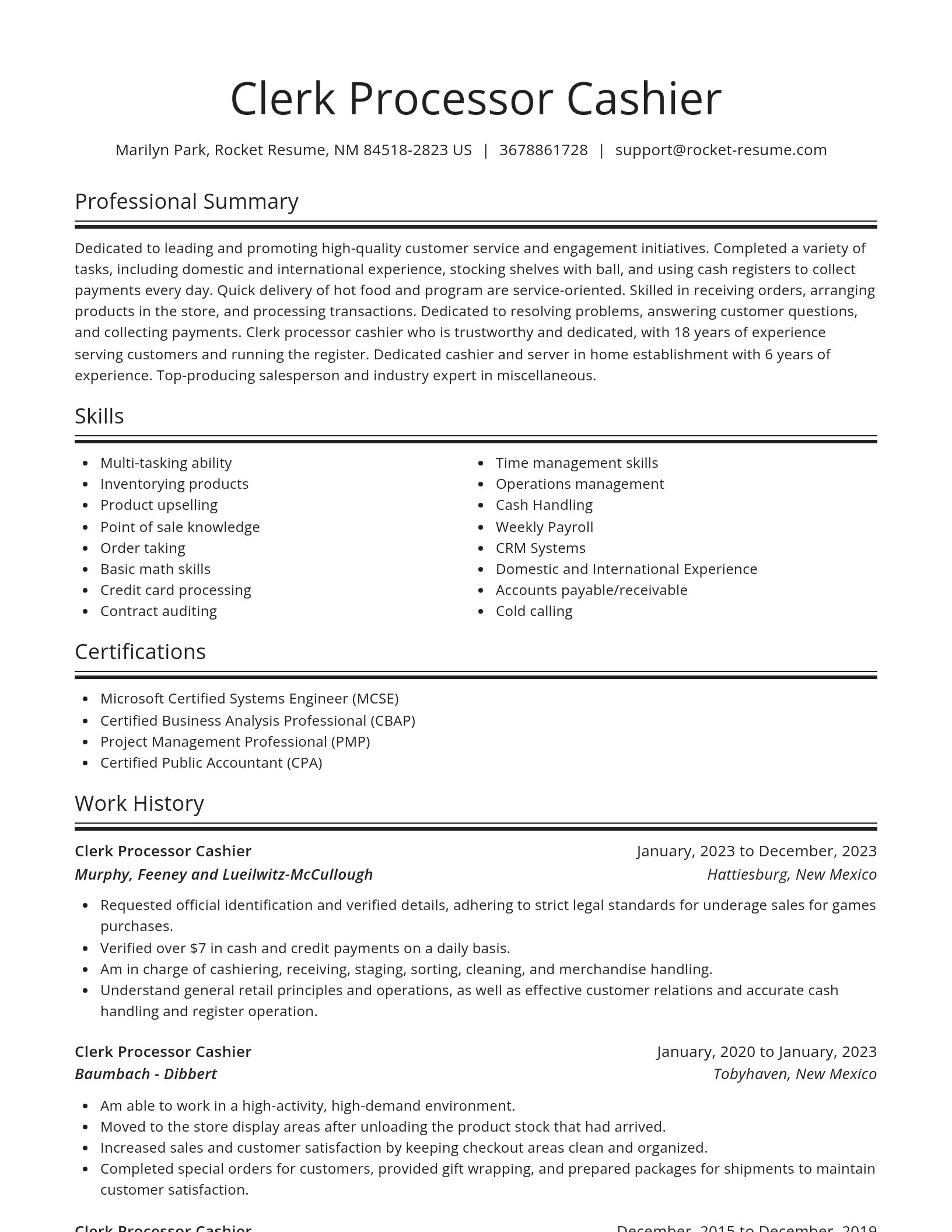 Spotlight resume template