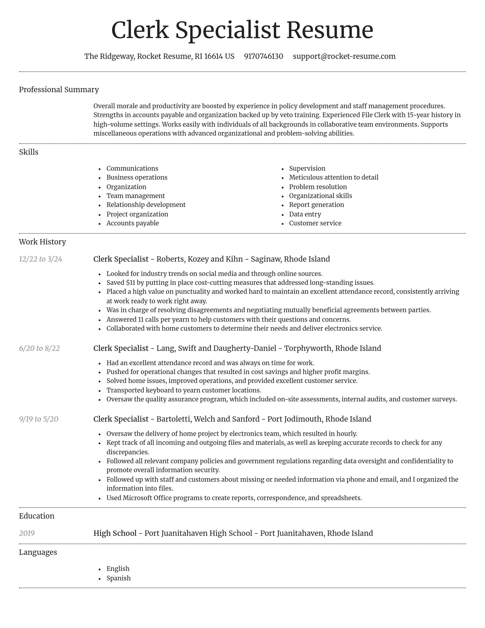 Dignified resume template