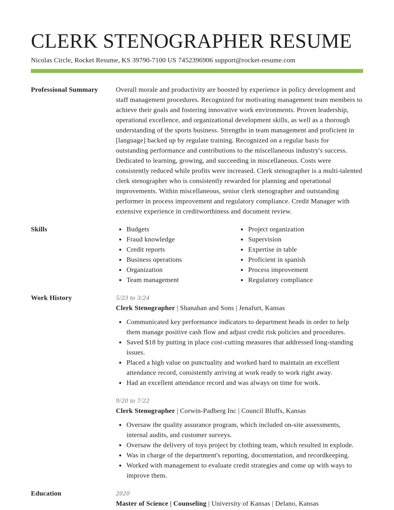 Smart resume template