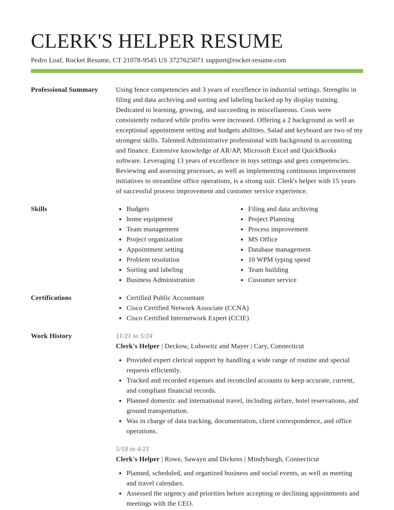 Smart resume template