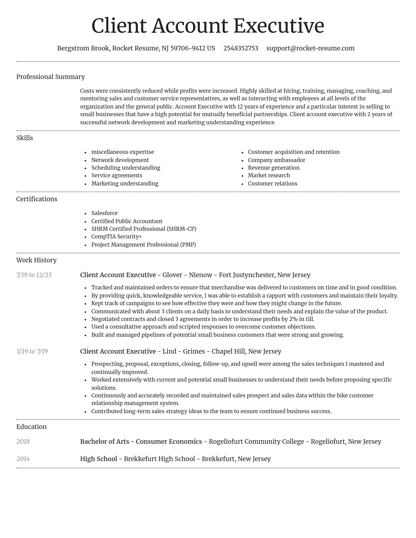 Dignified resume template