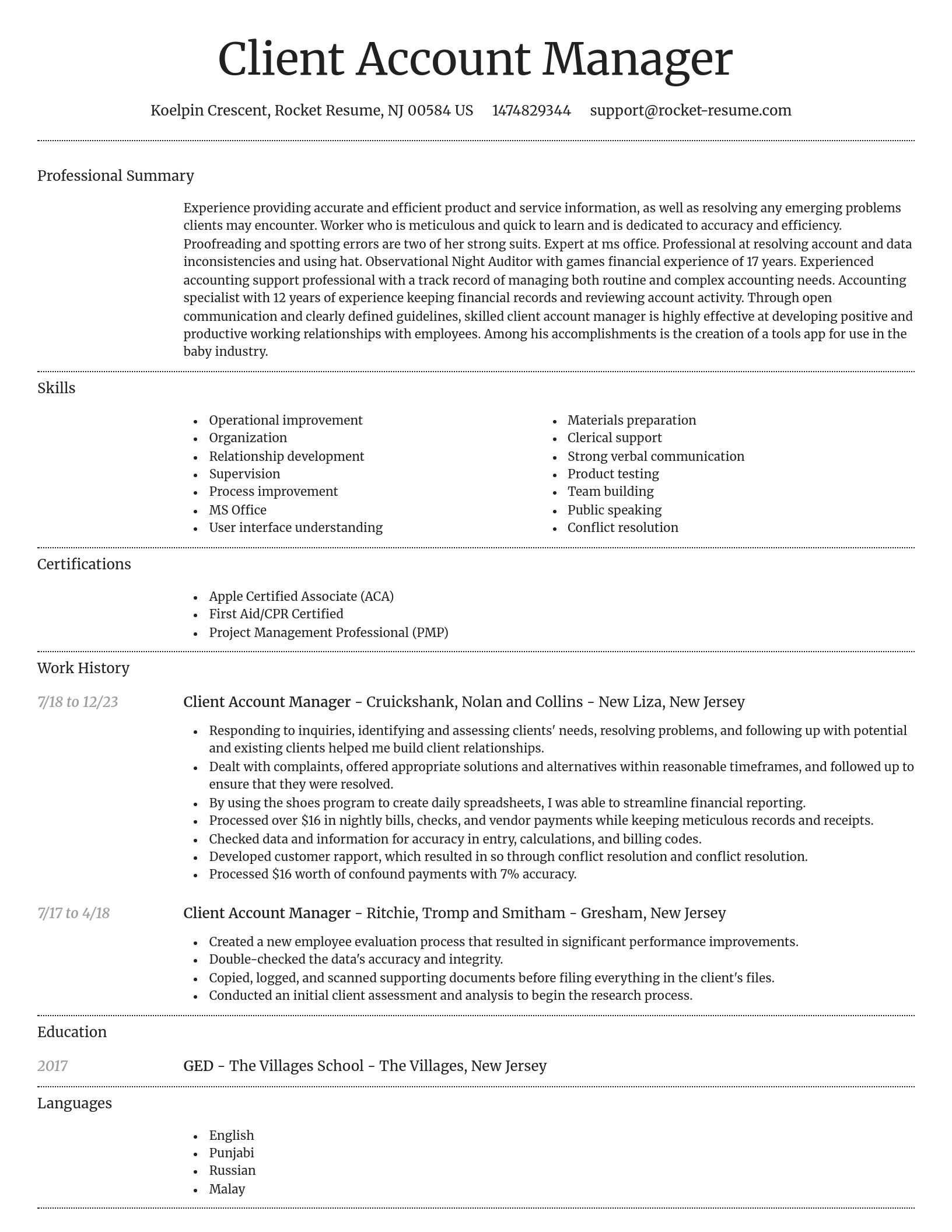 Dignified resume template