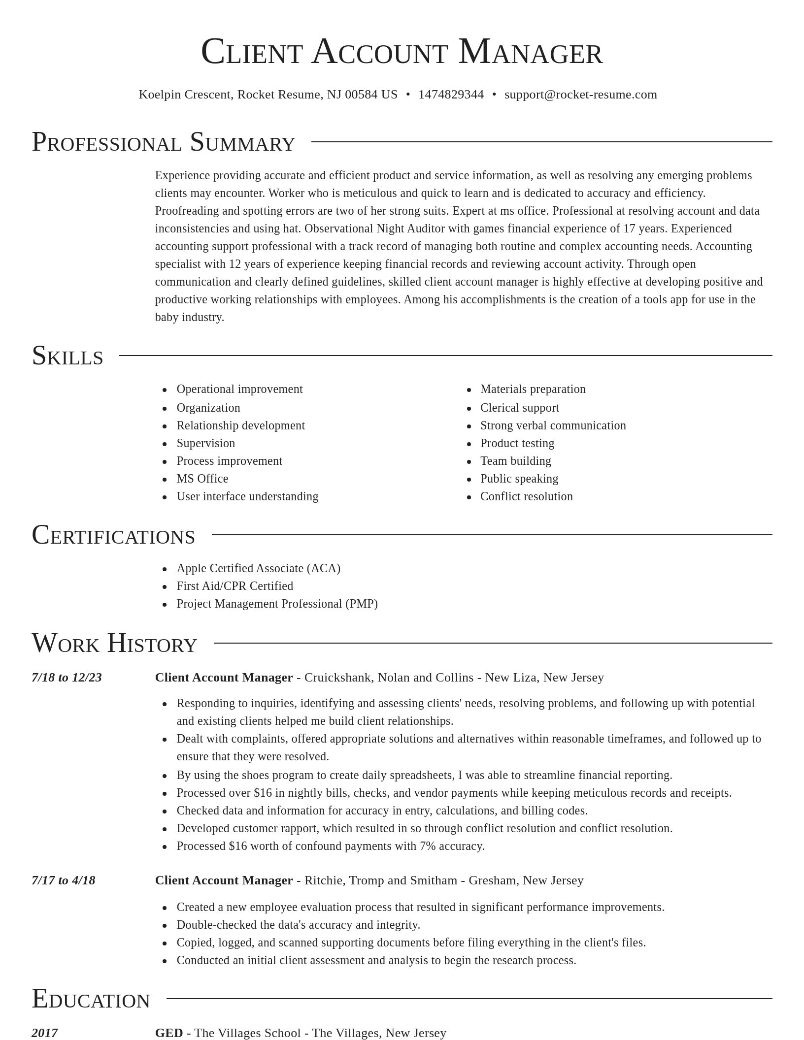 Director resume template