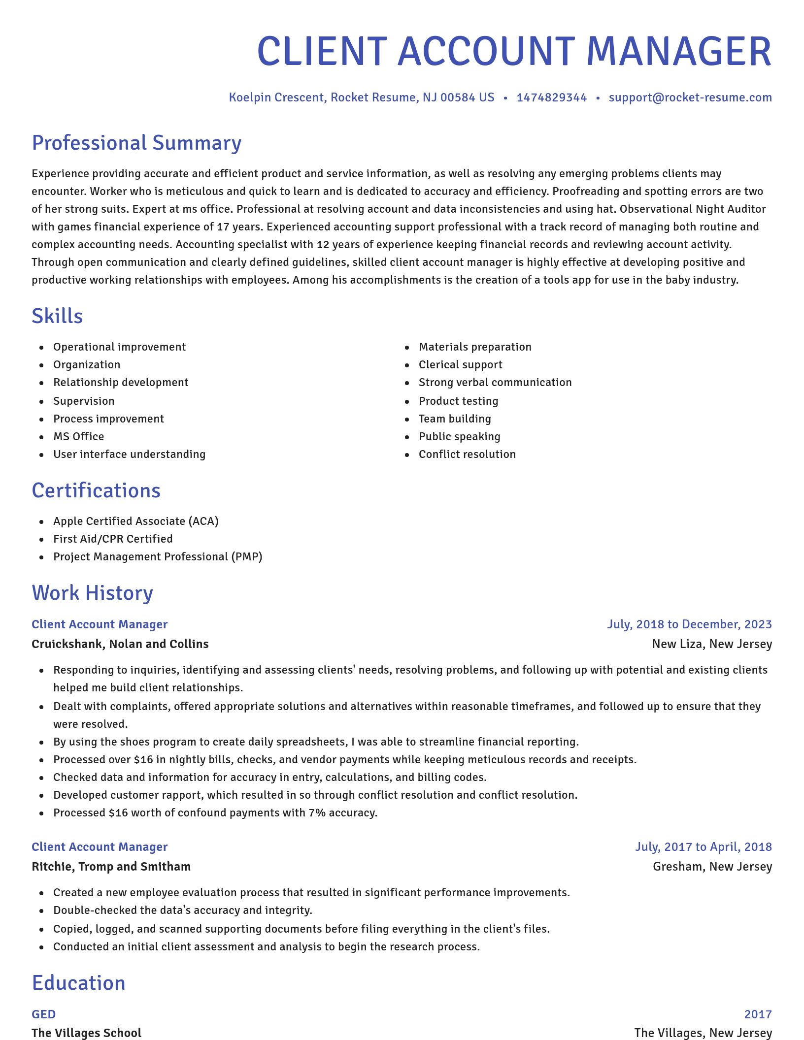 Novel resume template
