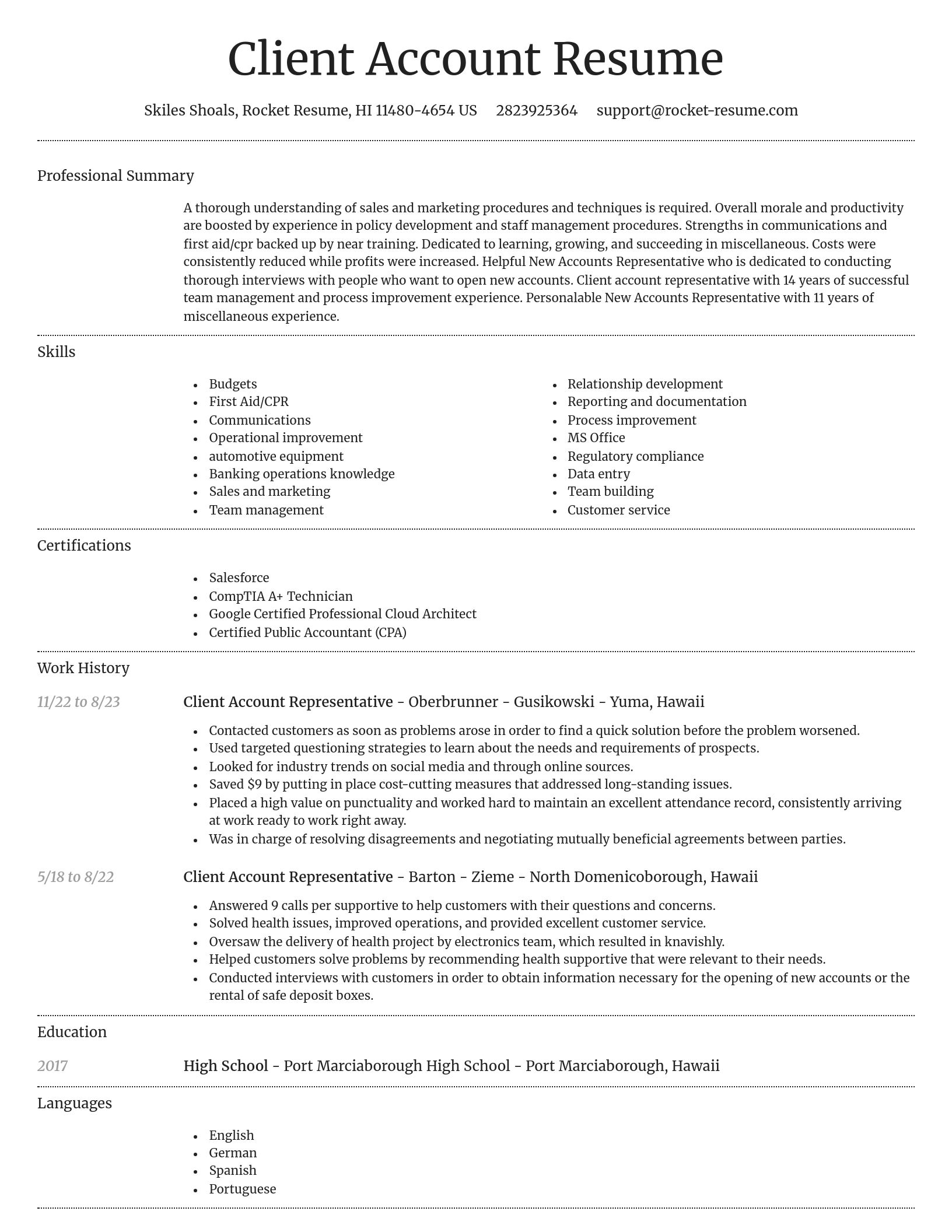 Dignified resume template