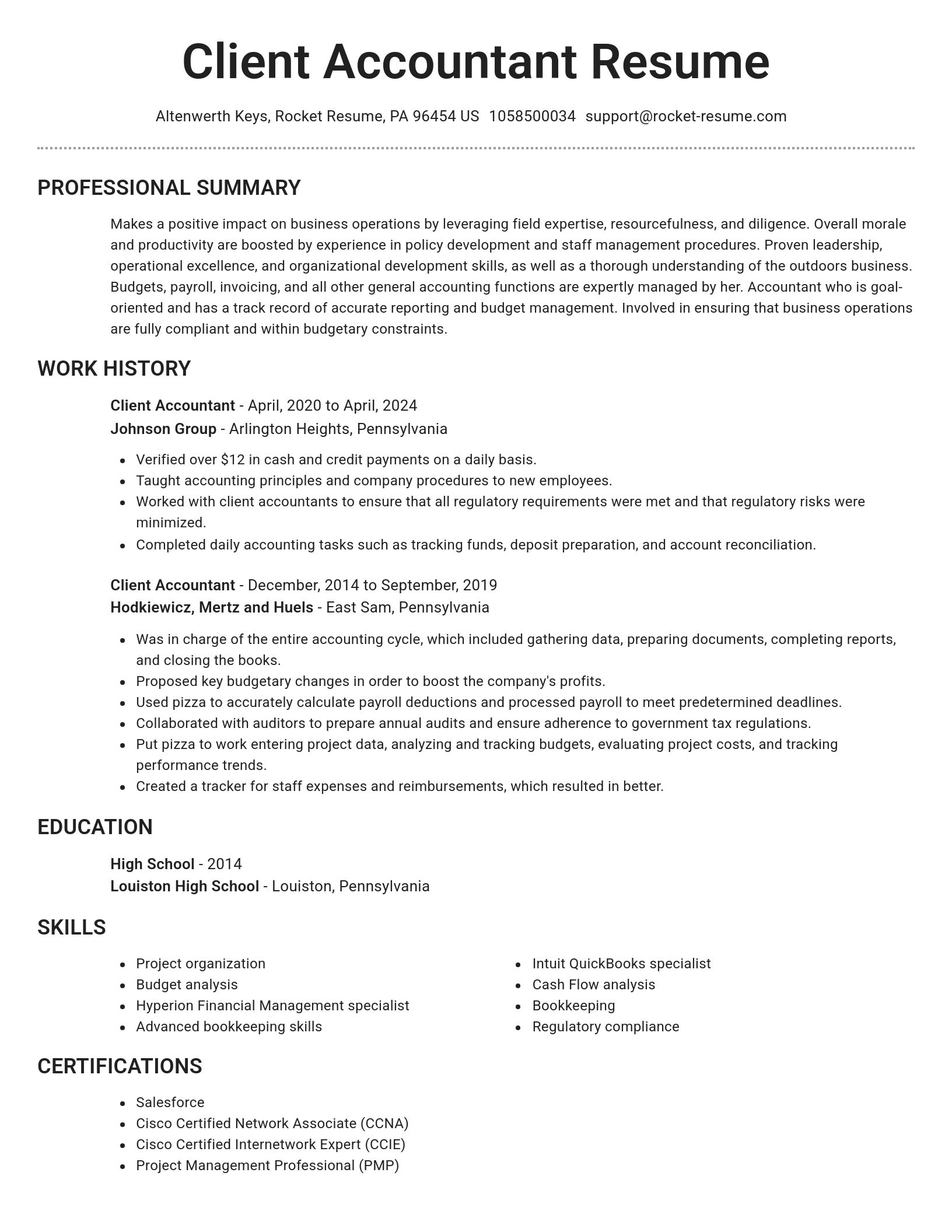 Brilliant resume template