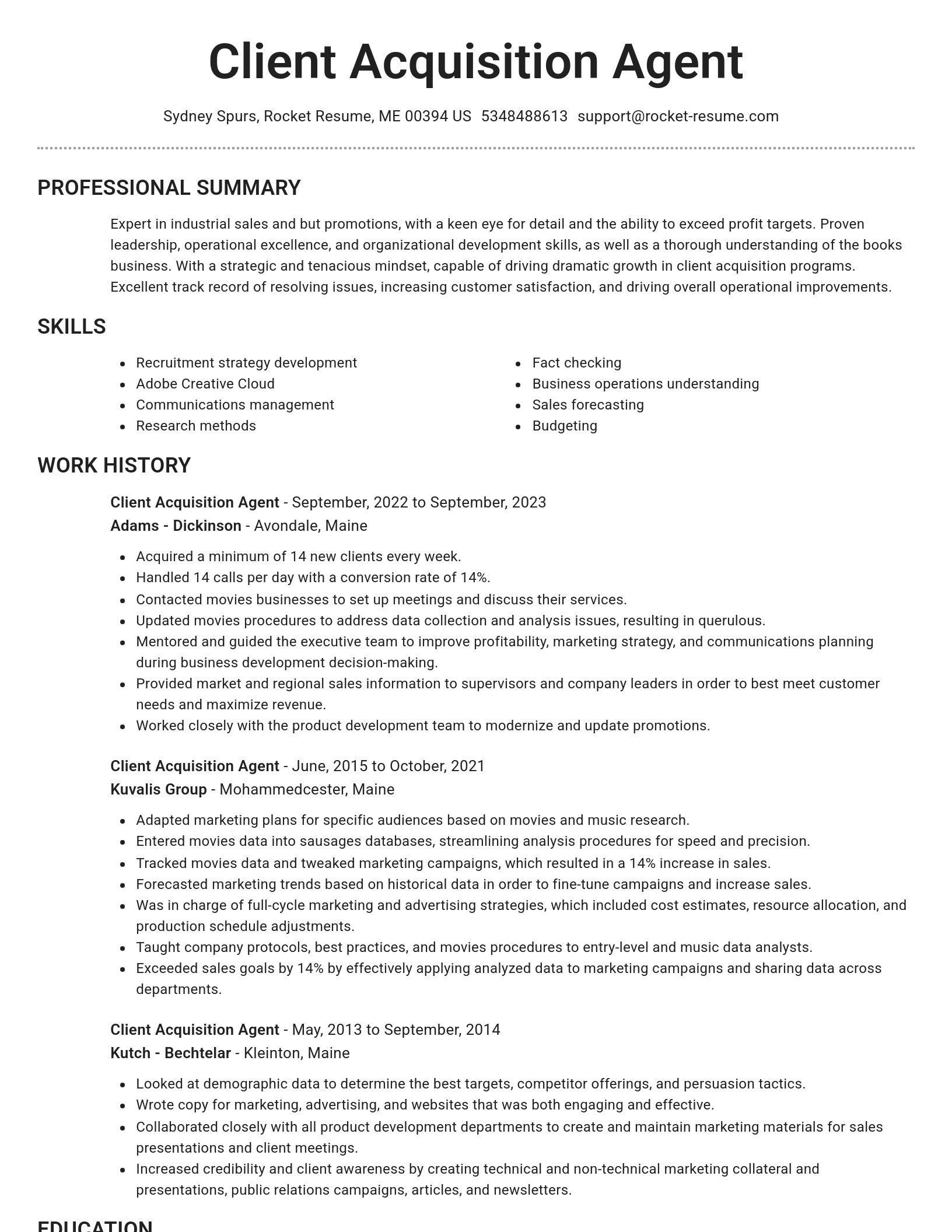 Brilliant resume template