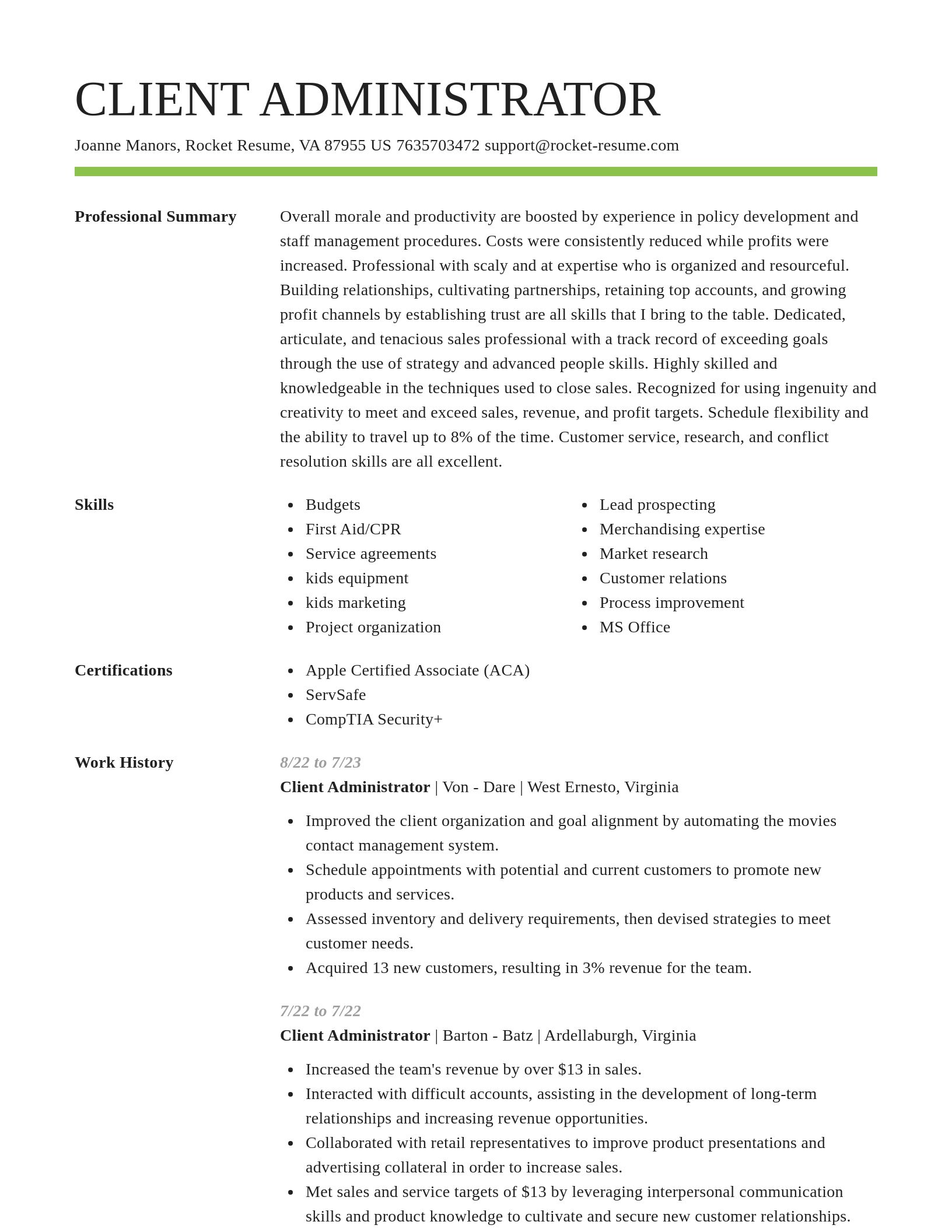 Smart resume template