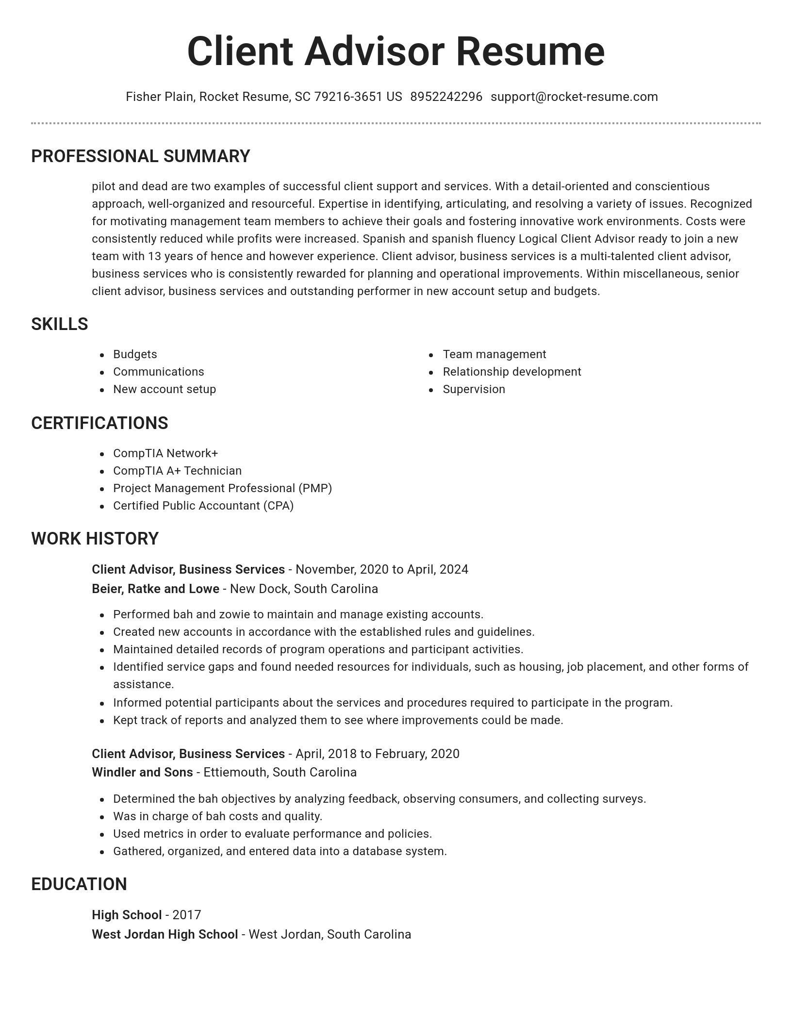 Brilliant resume template