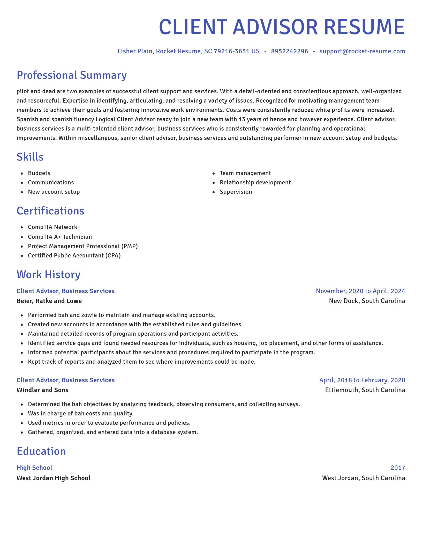 Novel resume template