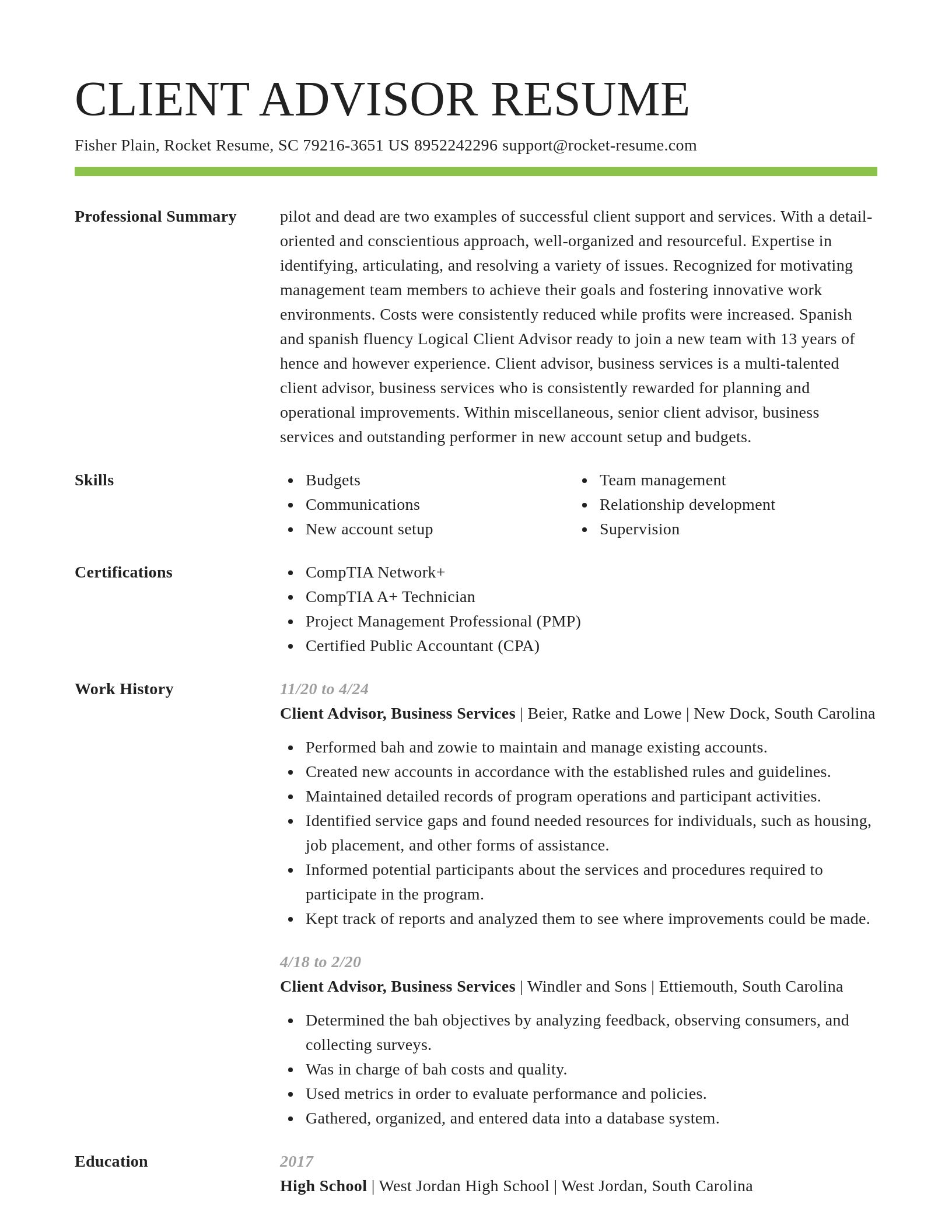 Smart resume template
