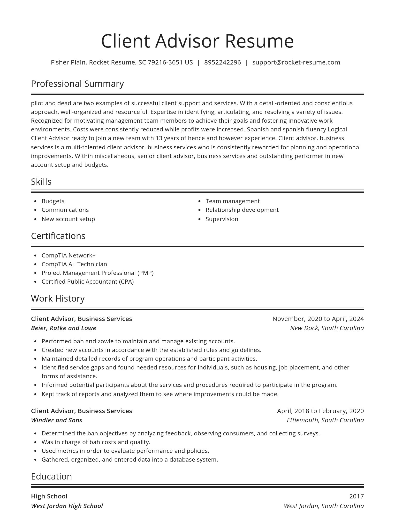 Spotlight resume template
