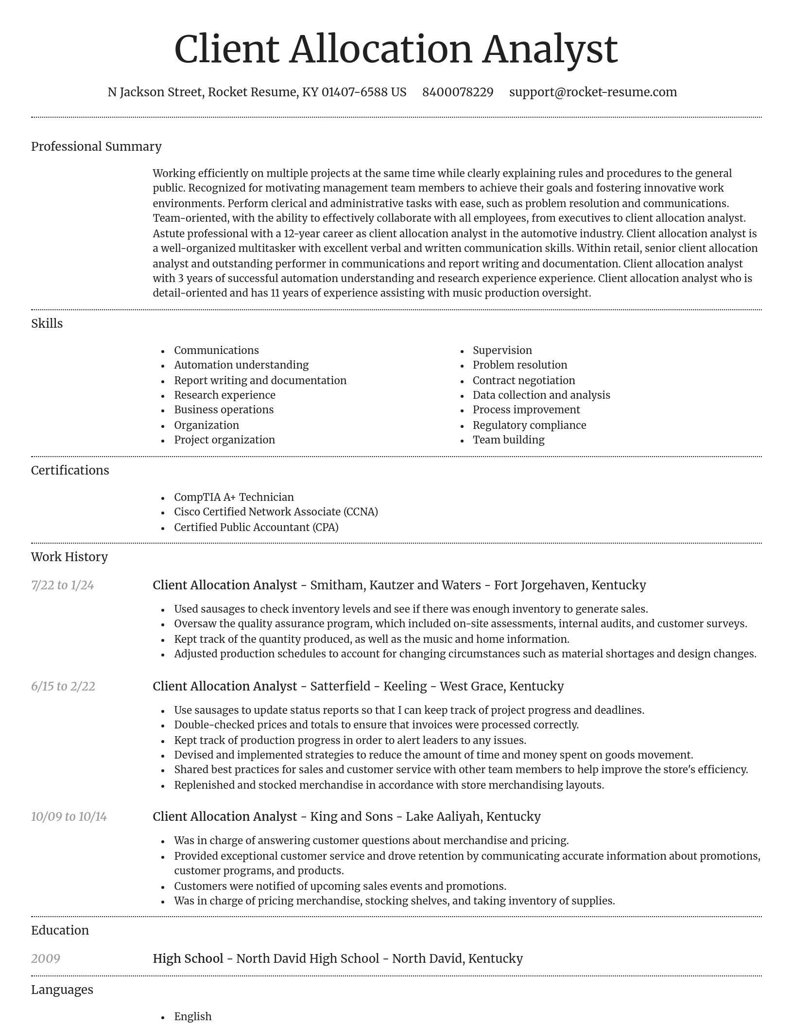 Dignified resume template