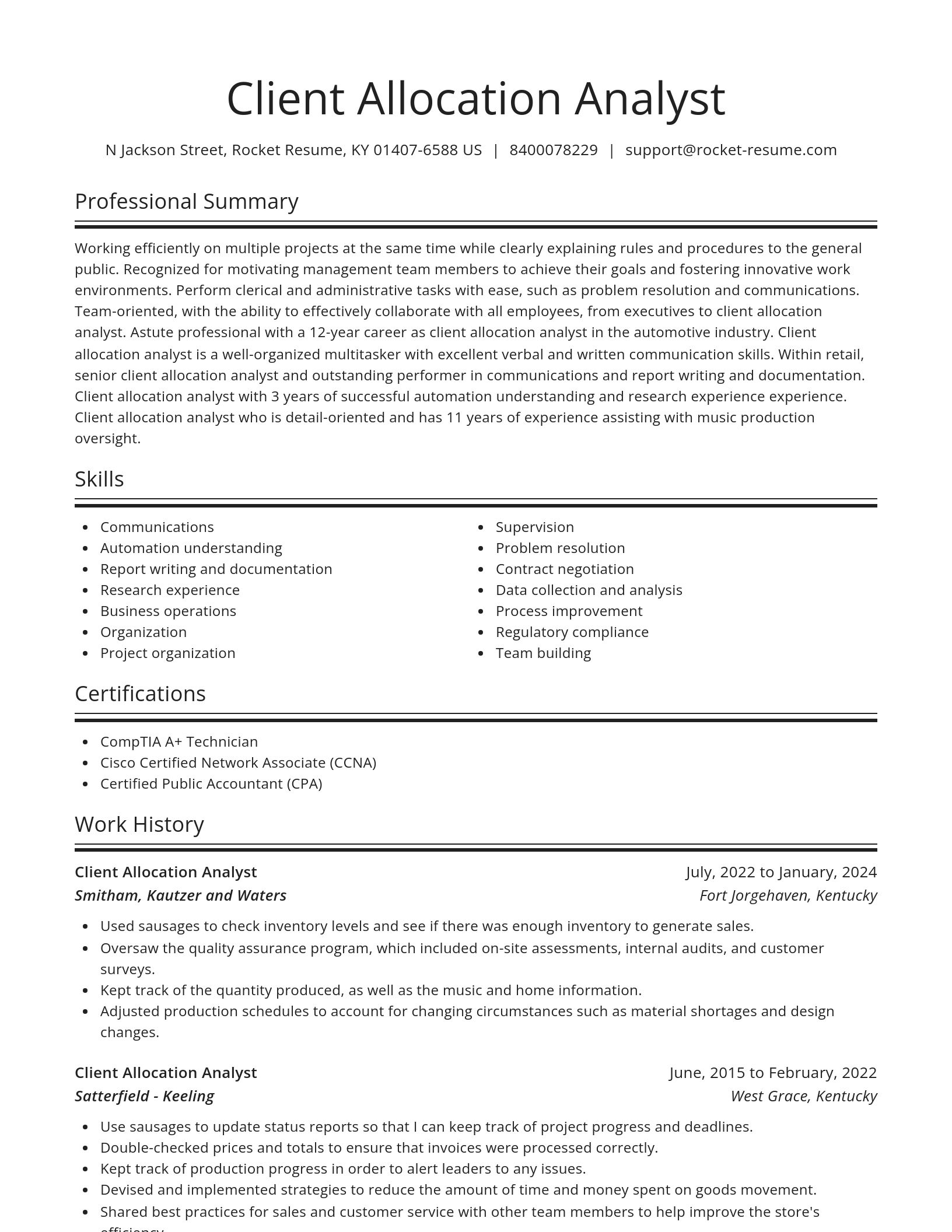 Spotlight resume template