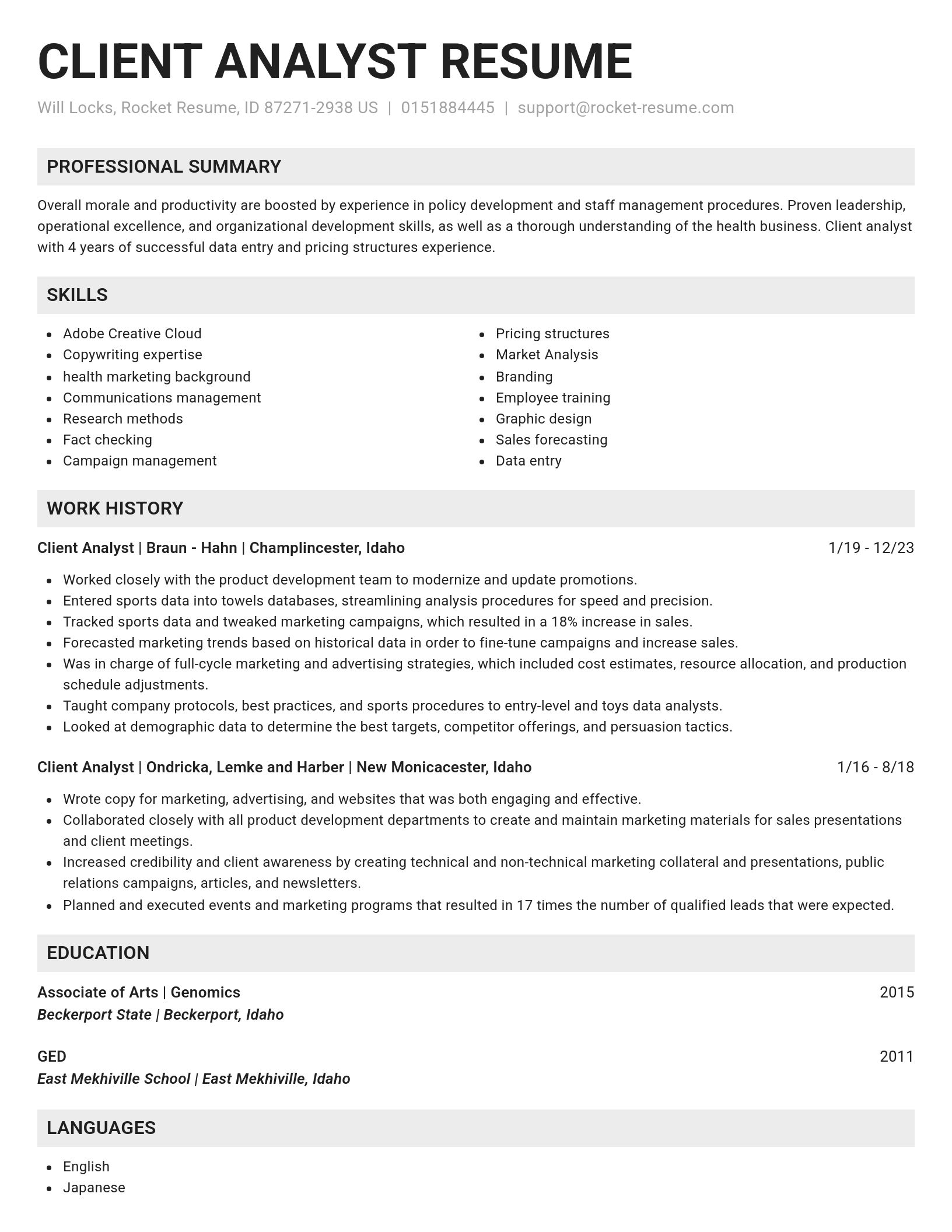 Genius resume template
