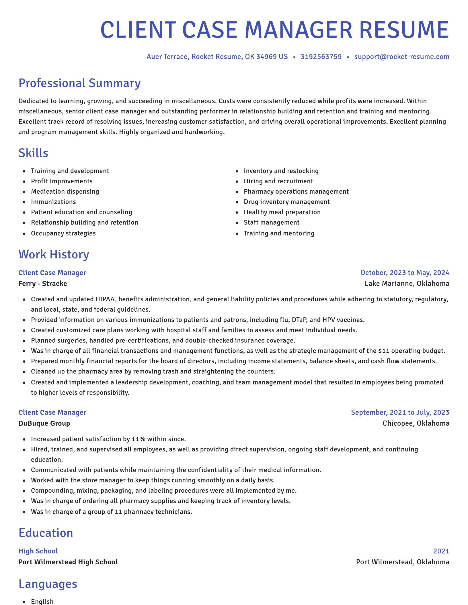 Novel resume template